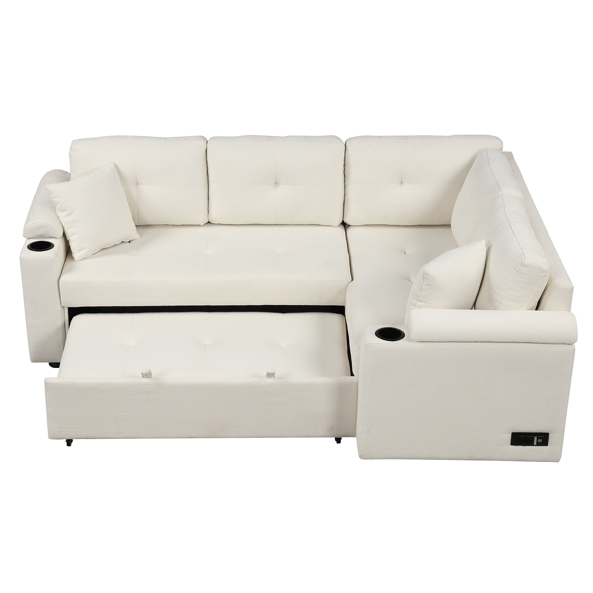 Element - Boucle Sleeper Sectional-American Furniture Outlet