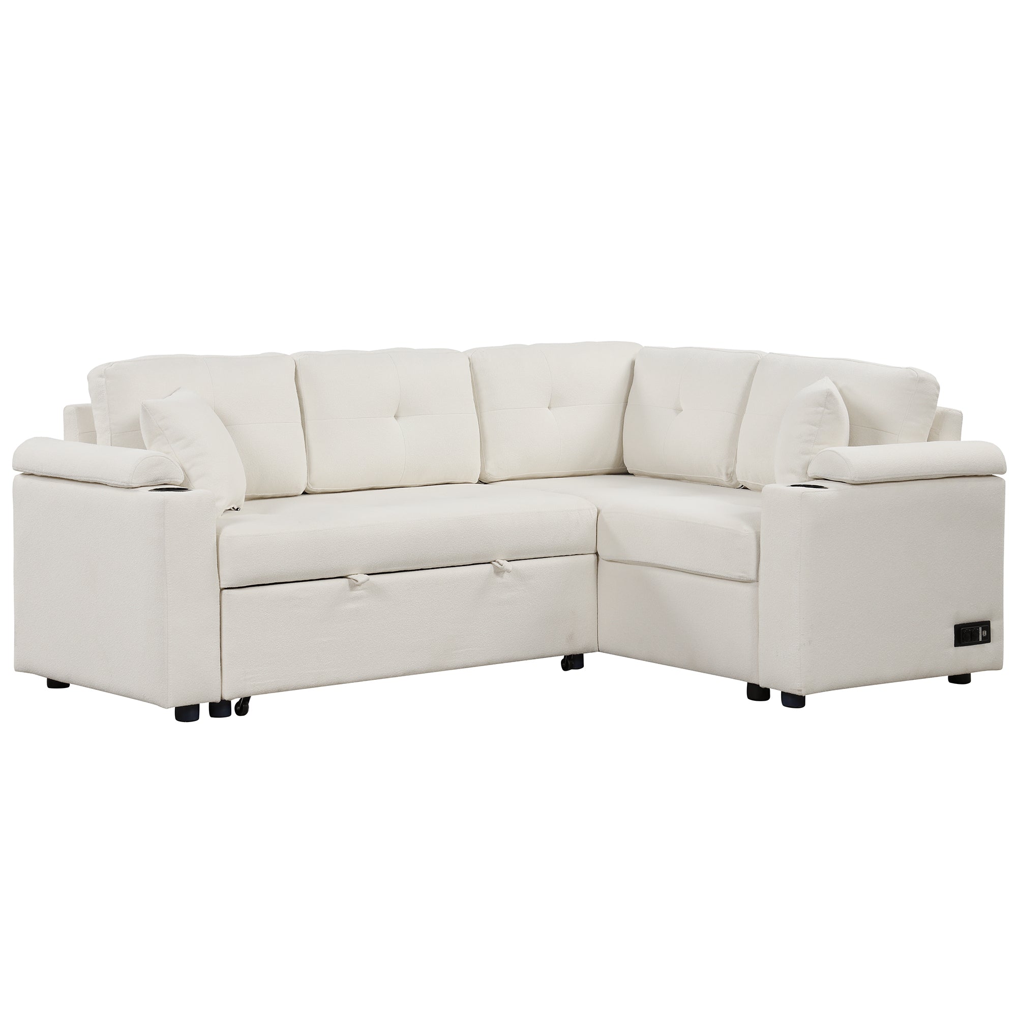 Element - Boucle Sleeper Sectional-American Furniture Outlet