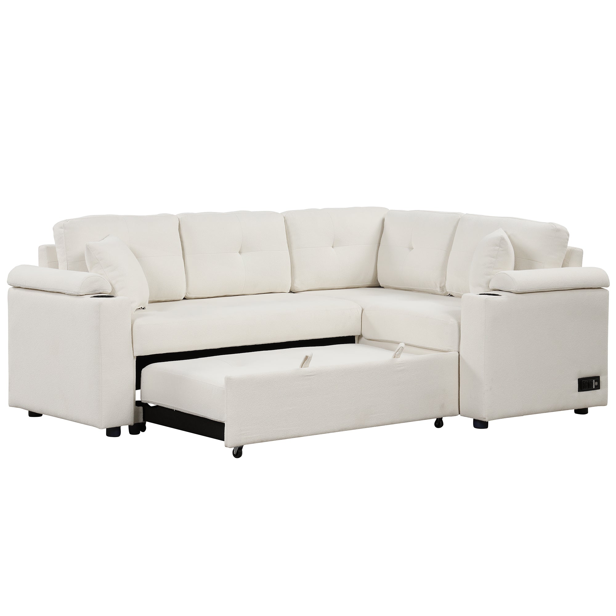 Element - Boucle Sleeper Sectional-American Furniture Outlet