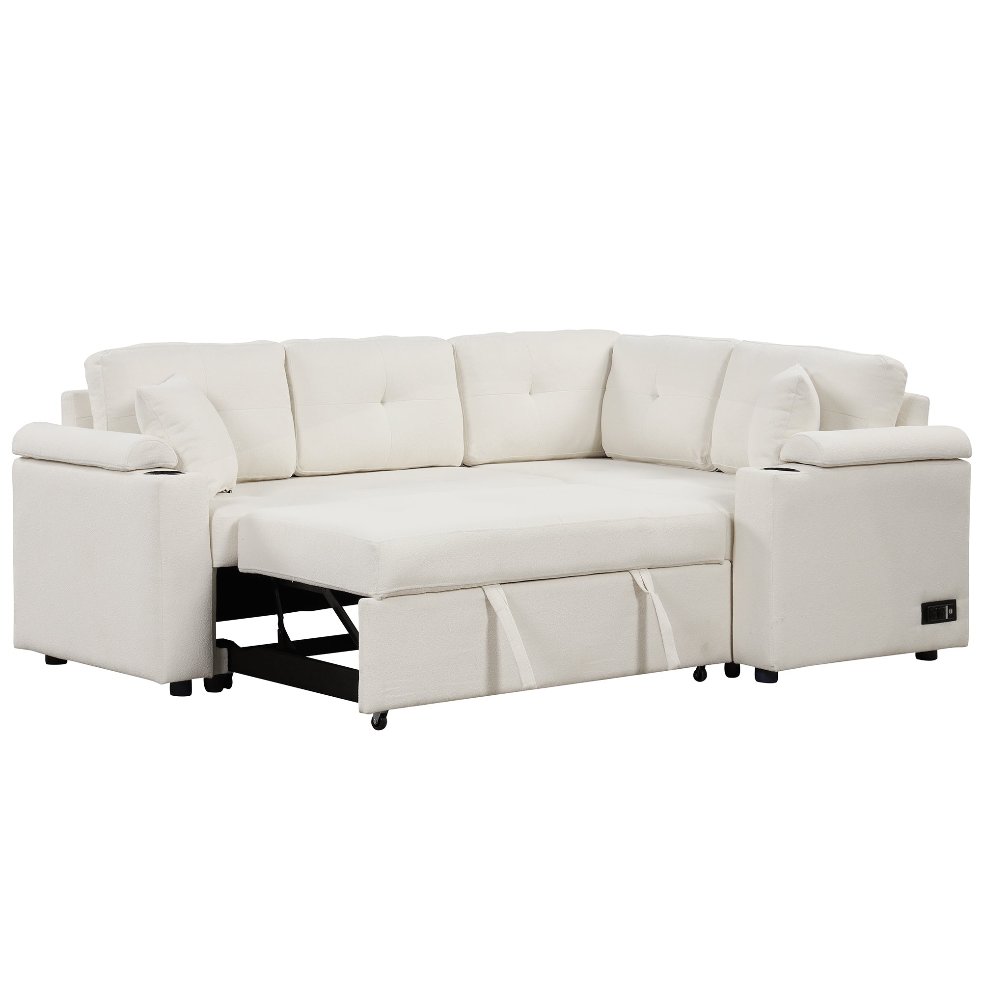 Element - Boucle Sleeper Sectional-American Furniture Outlet