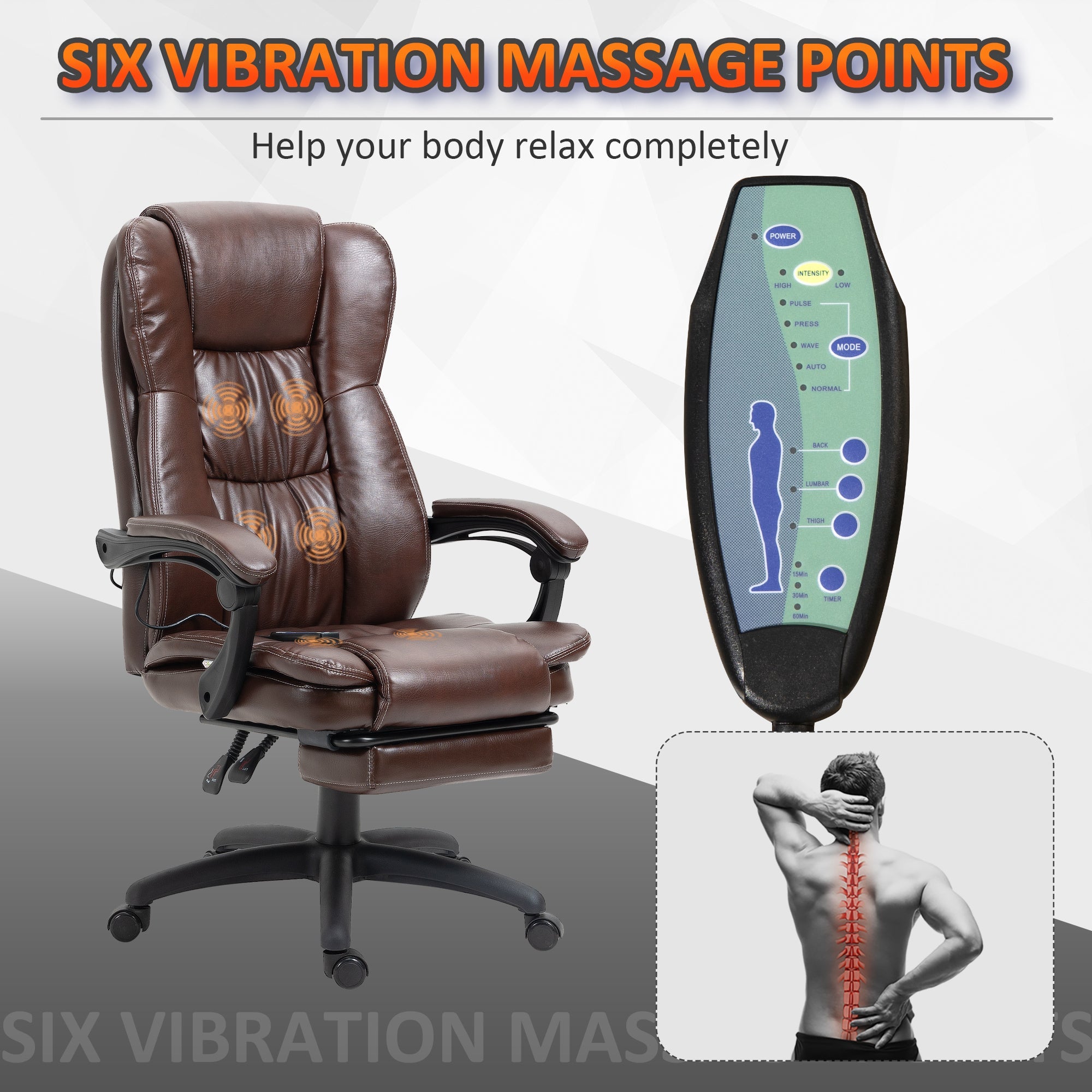 Ergonomic Massage Office Chair-American Furniture Outlet