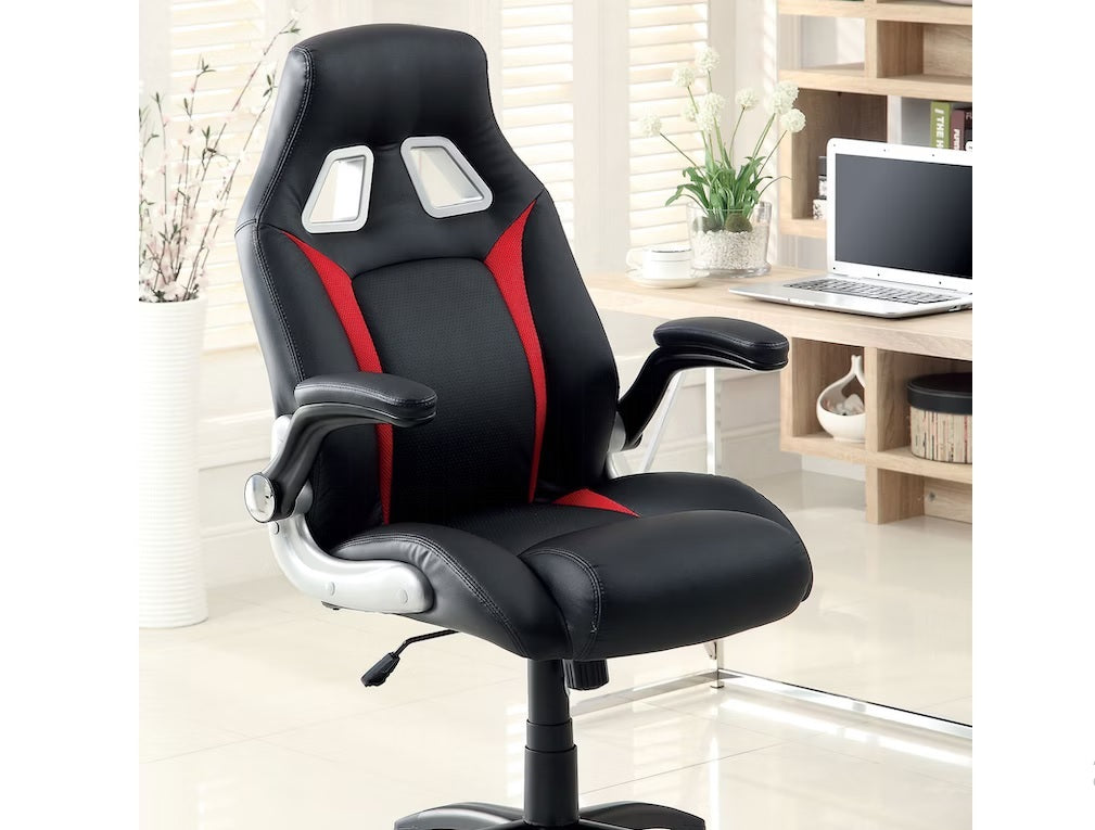 Ergonomic Office Chair - Black & Red-American Furniture Outlet