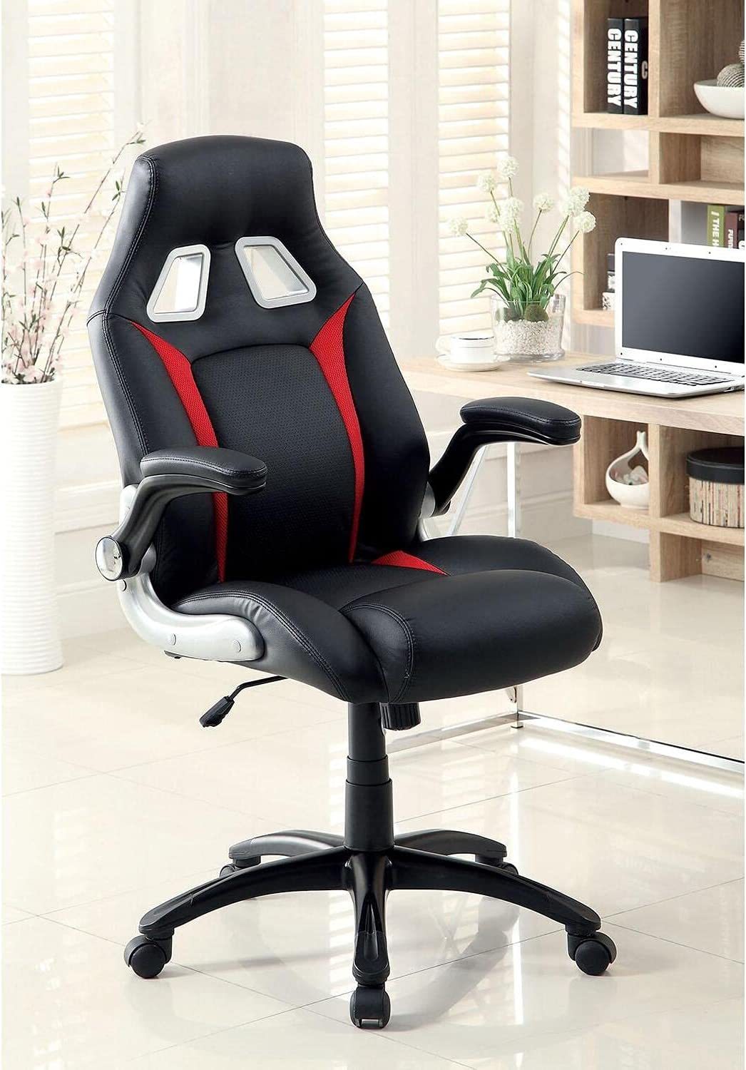 Ergonomic Office Chair - Black & Red-American Furniture Outlet