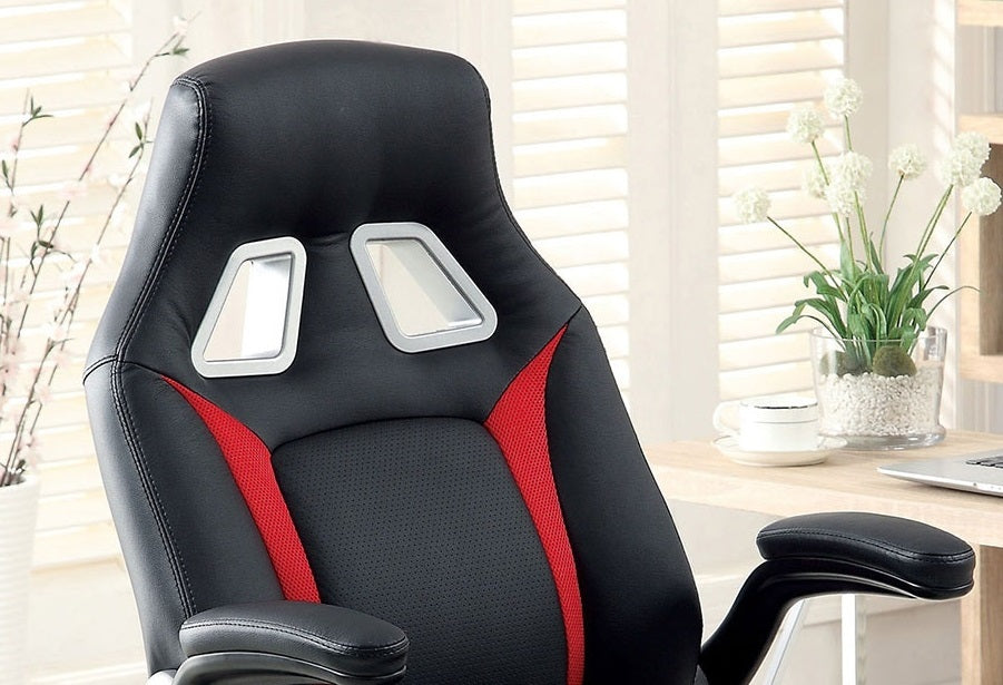 Ergonomic Office Chair - Black & Red-American Furniture Outlet