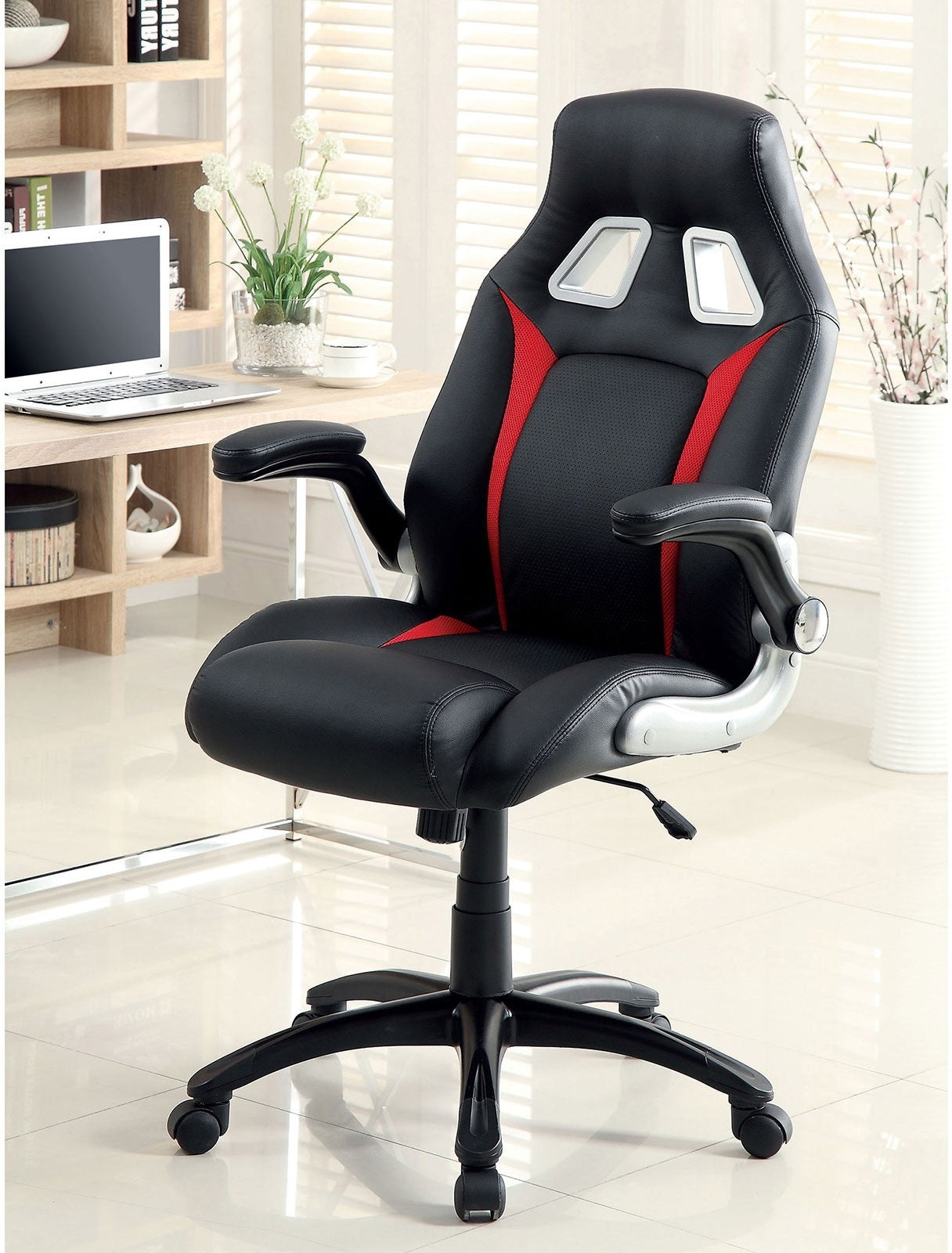 Ergonomic Office Chair - Black & Red-American Furniture Outlet