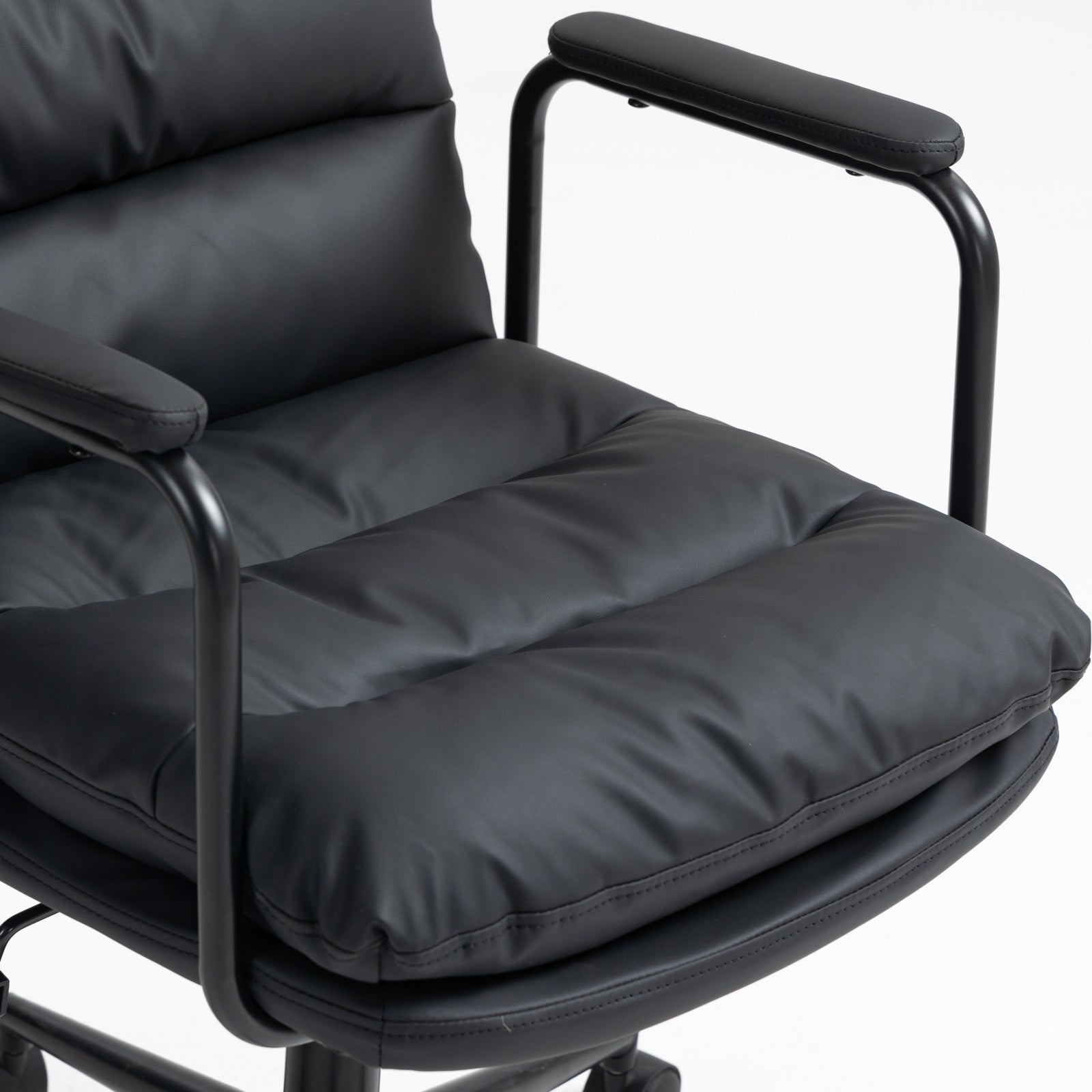 Ergonomic Office Chair with 40° Recline & Padded Armrest- Black-American Furniture Outlet