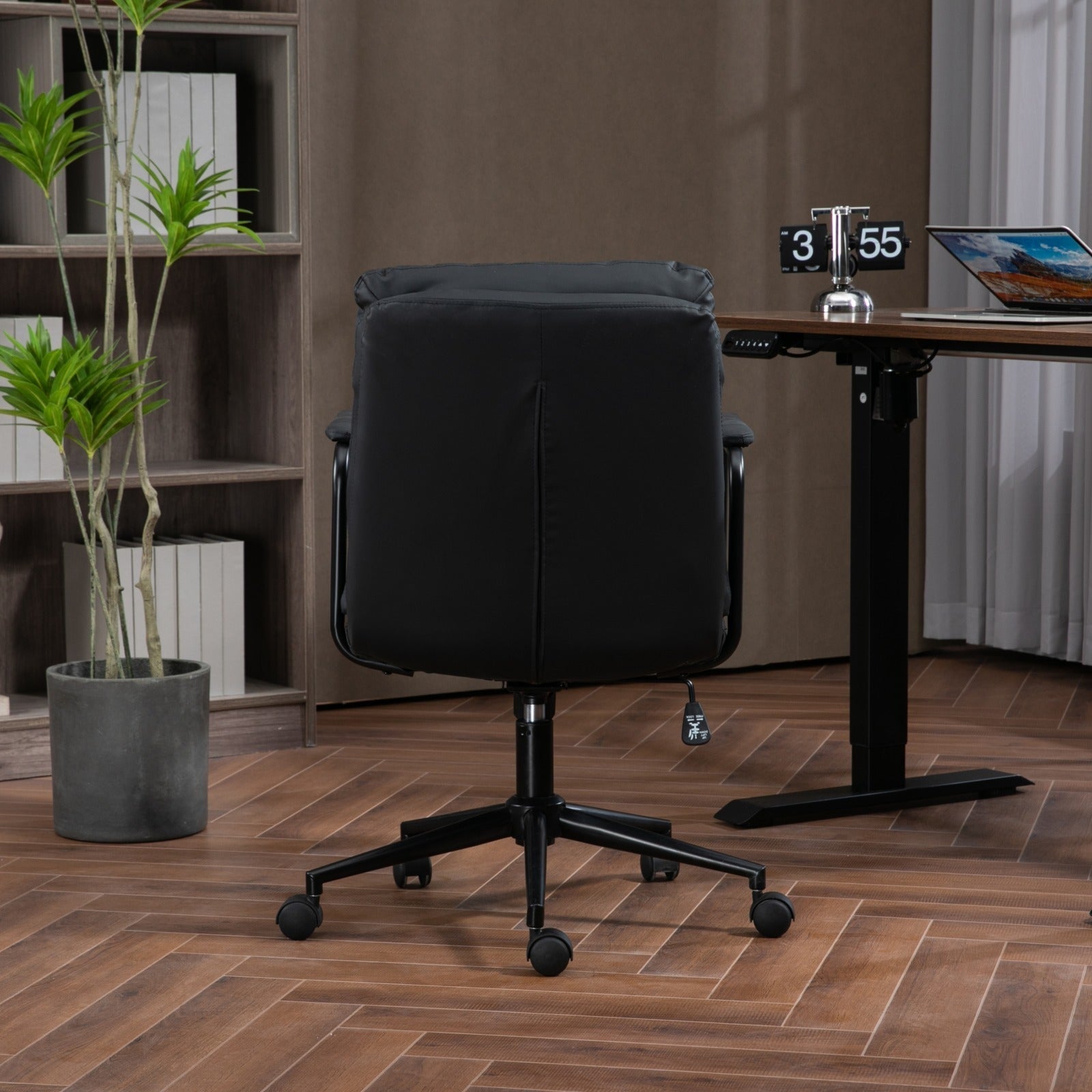 Ergonomic Office Chair with 40° Recline & Padded Armrest- Black-American Furniture Outlet