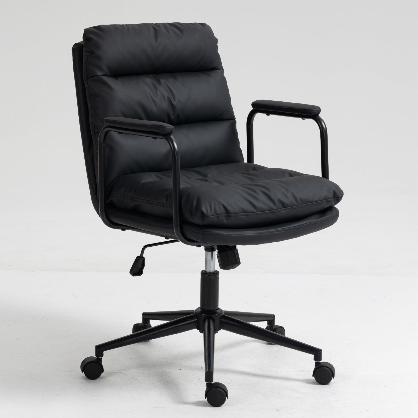Ergonomic Office Chair with 40° Recline & Padded Armrest- Black-American Furniture Outlet