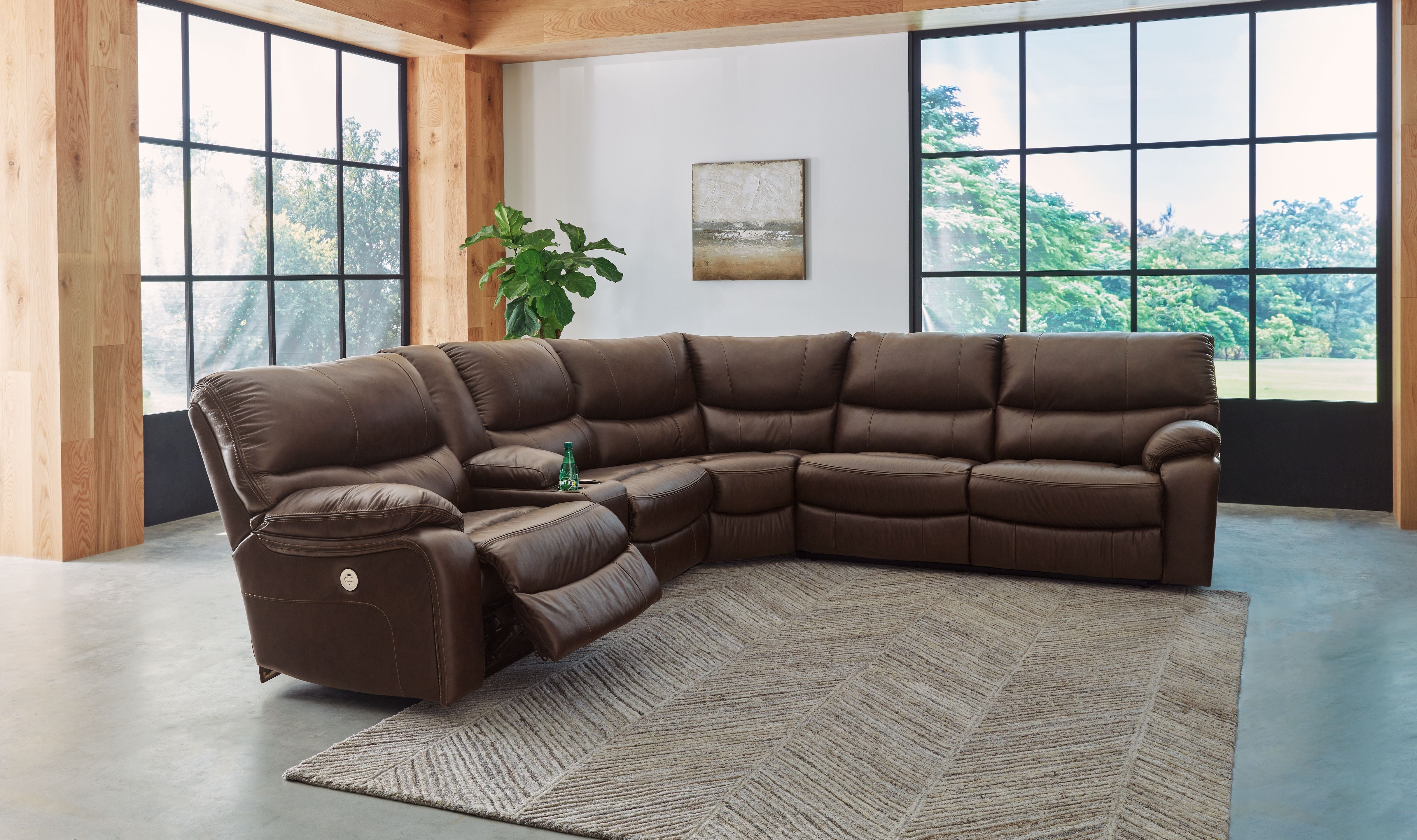 Family Circle Brown Power Reclining Sectional-Signature Design by Ashley®-American Furniture Outlet