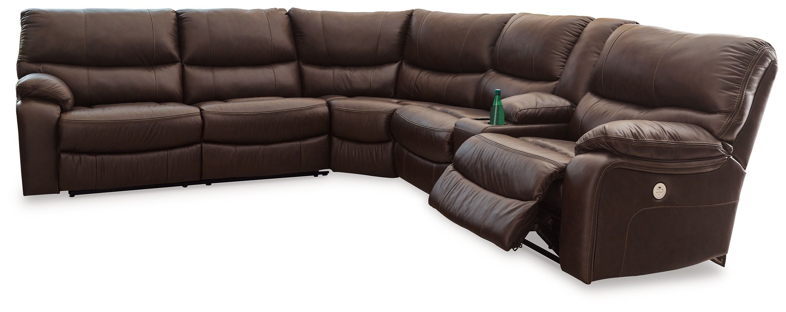 Family Circle Brown Power Reclining Sectional-Signature Design by Ashley®-American Furniture Outlet