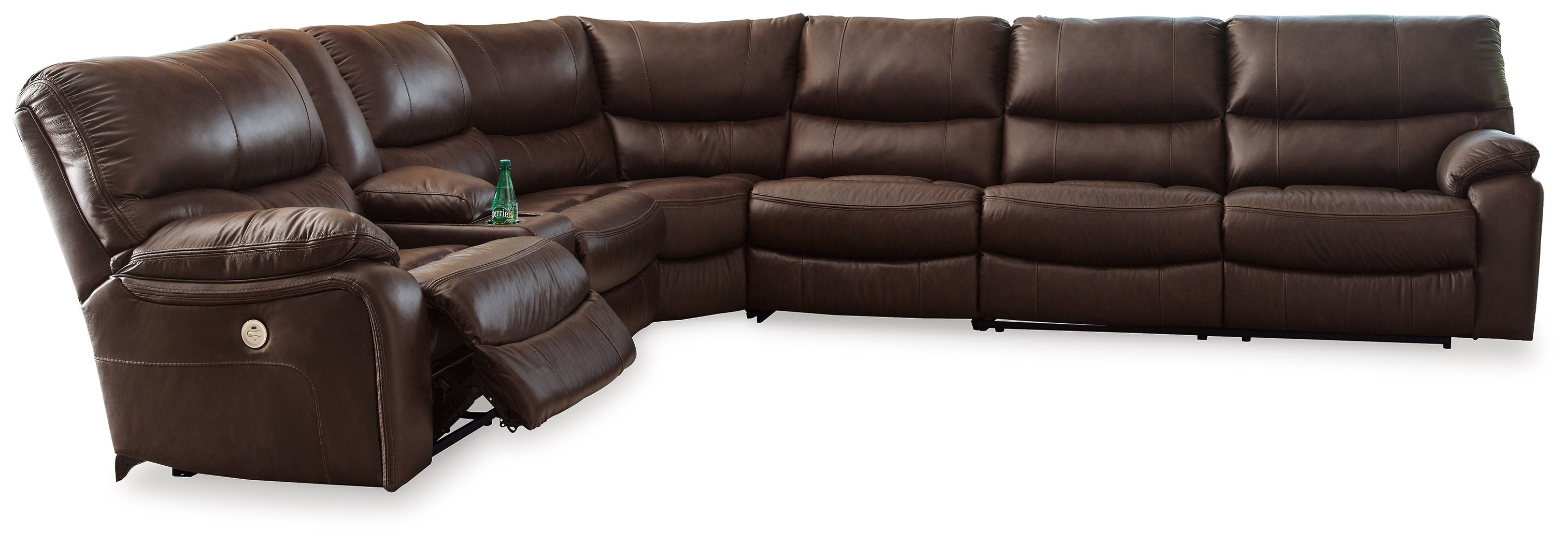 Family Circle Brown Power Reclining Sectional-Signature Design by Ashley®-American Furniture Outlet