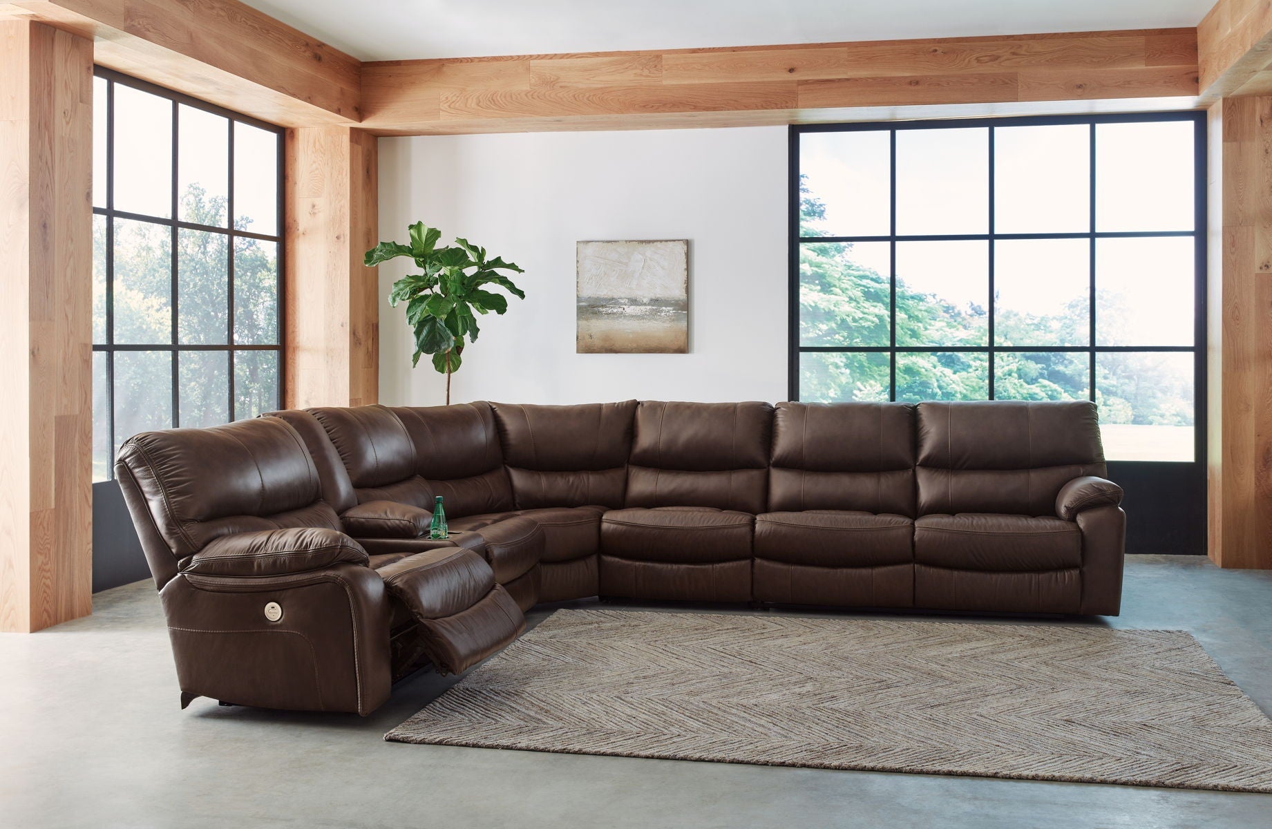 Family Circle Brown Power Reclining Sectional-Signature Design by Ashley®-American Furniture Outlet