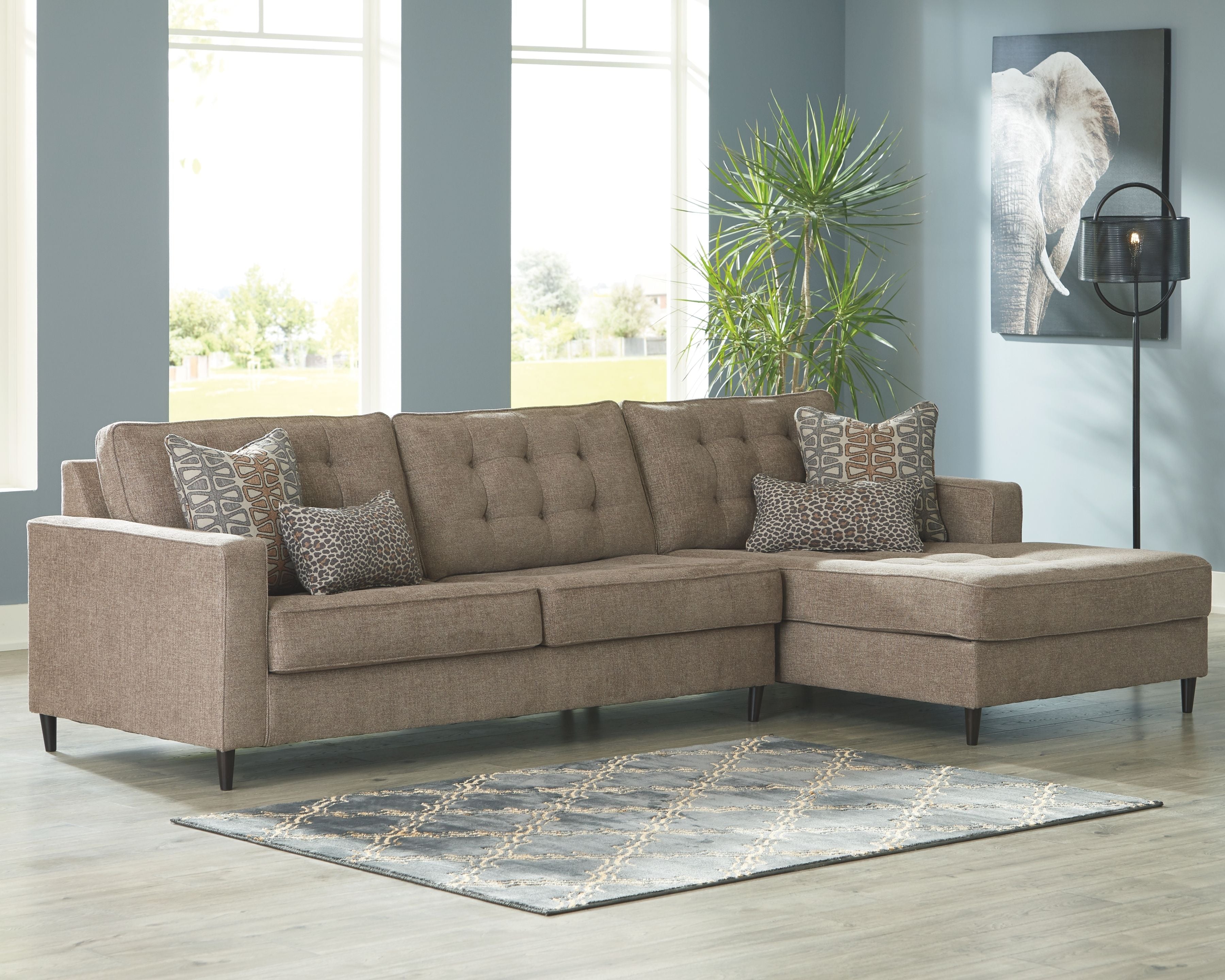 Flintshire Brown L Shaped Sectional-Signature Design by Ashley®-American Furniture Outlet