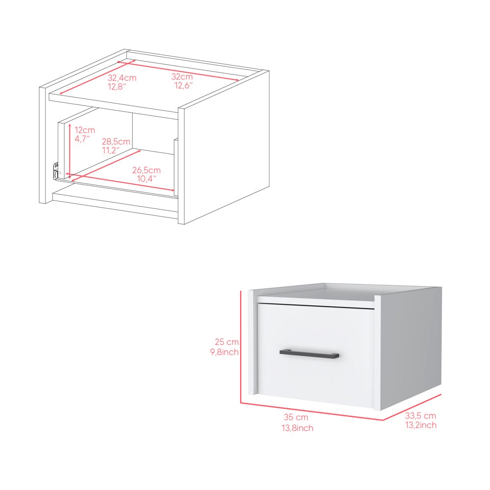 Floating Nightstand White - Calion-American Furniture Outlet