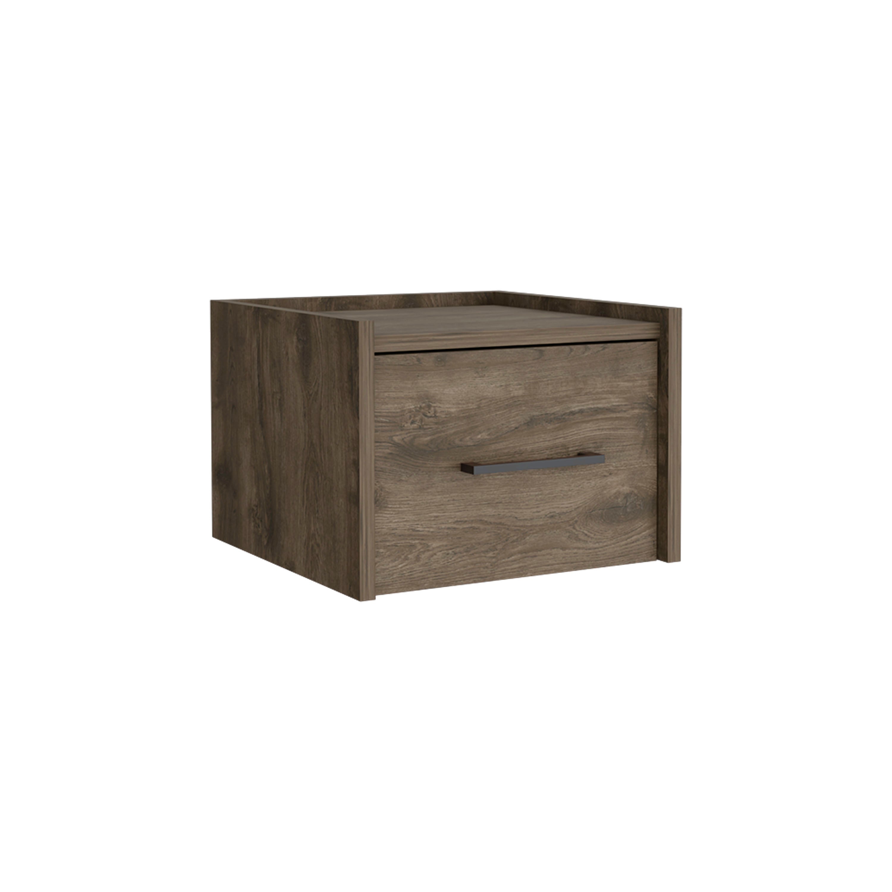 Floating Nightstand w/ Drawer, Dark Brown-American Furniture Outlet