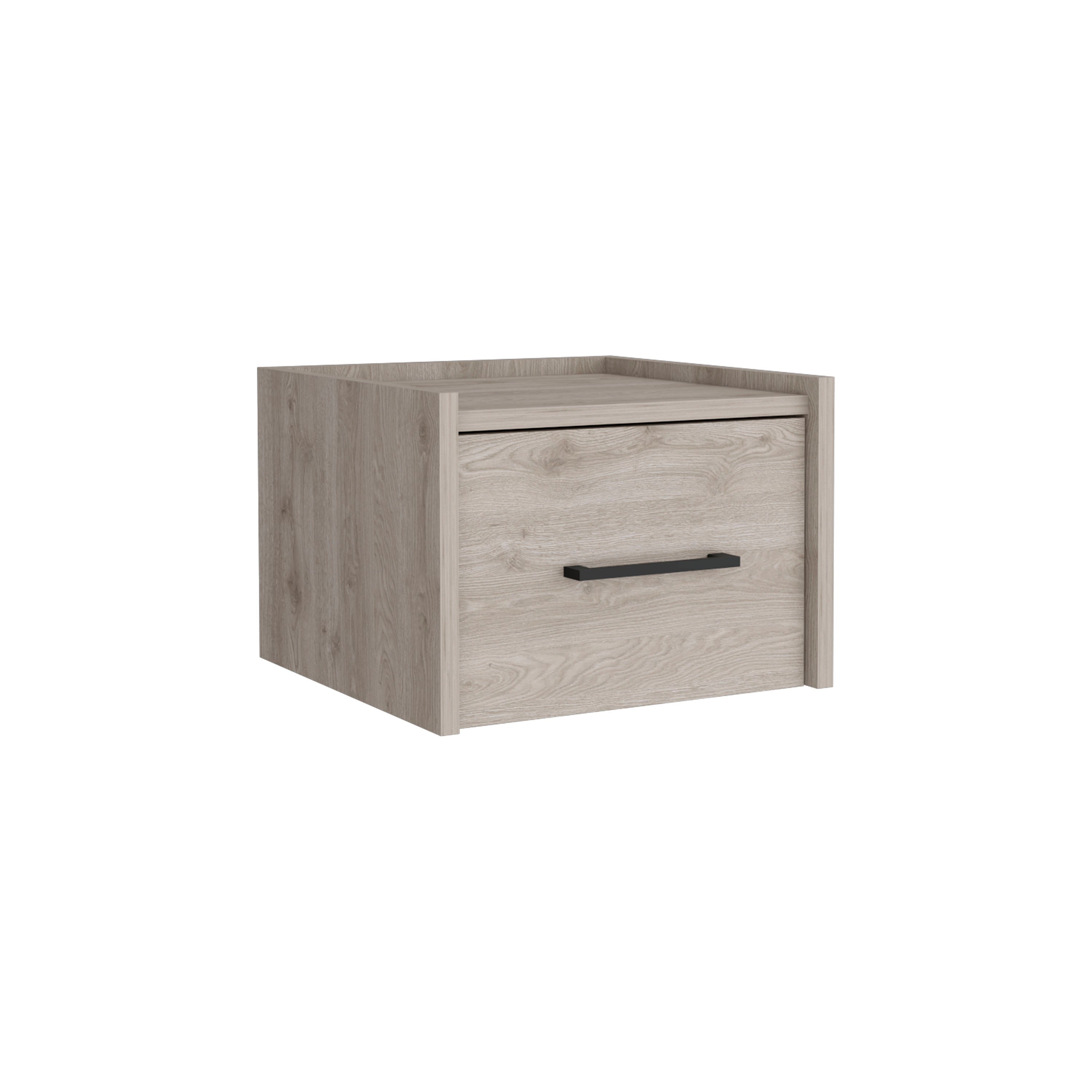 Floating Nightstand w/ Drawer, Light Gray-American Furniture Outlet