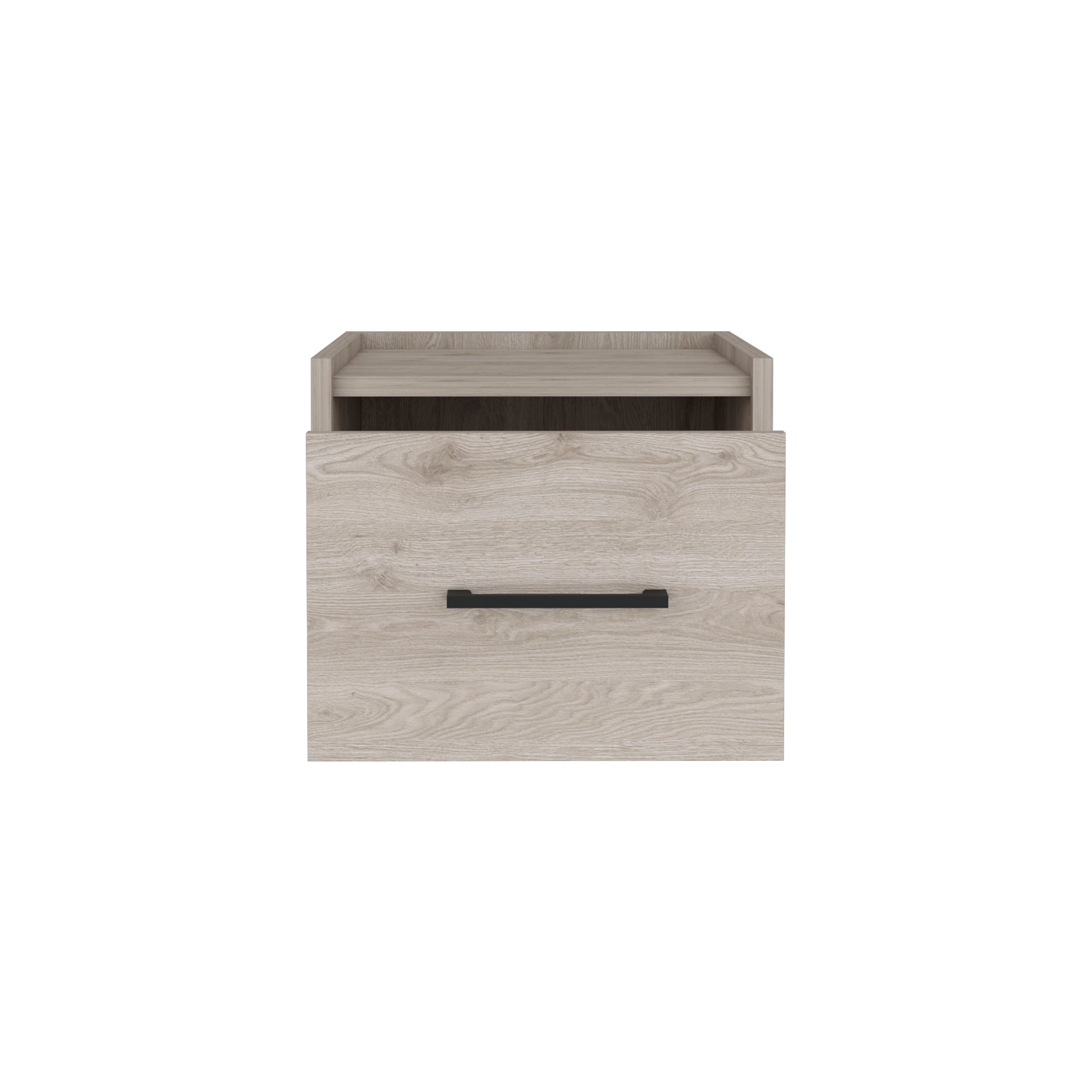 Floating Nightstand w/ Drawer, Light Gray-American Furniture Outlet