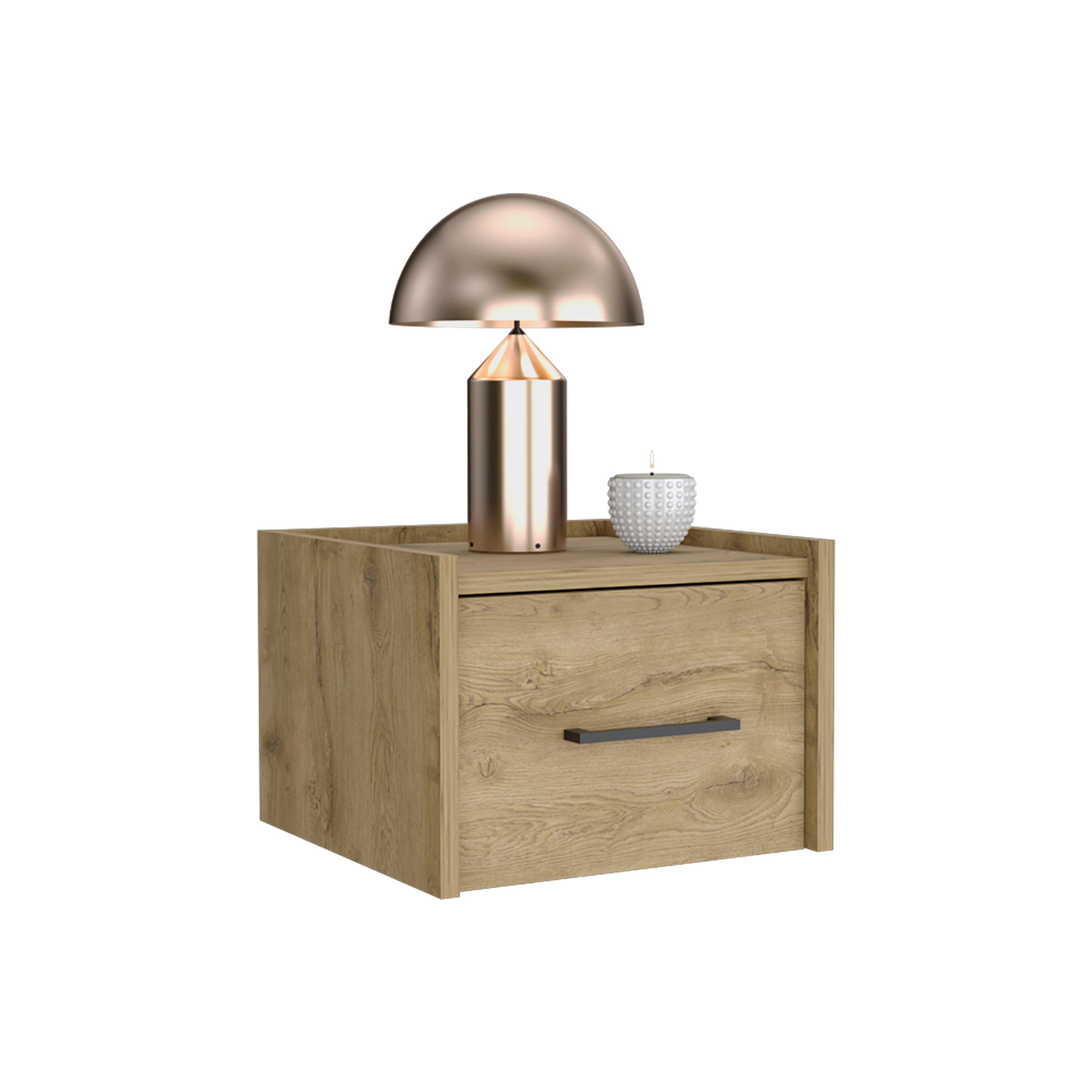 Floating Nightstand w/ Drawer, Macadamia-American Furniture Outlet