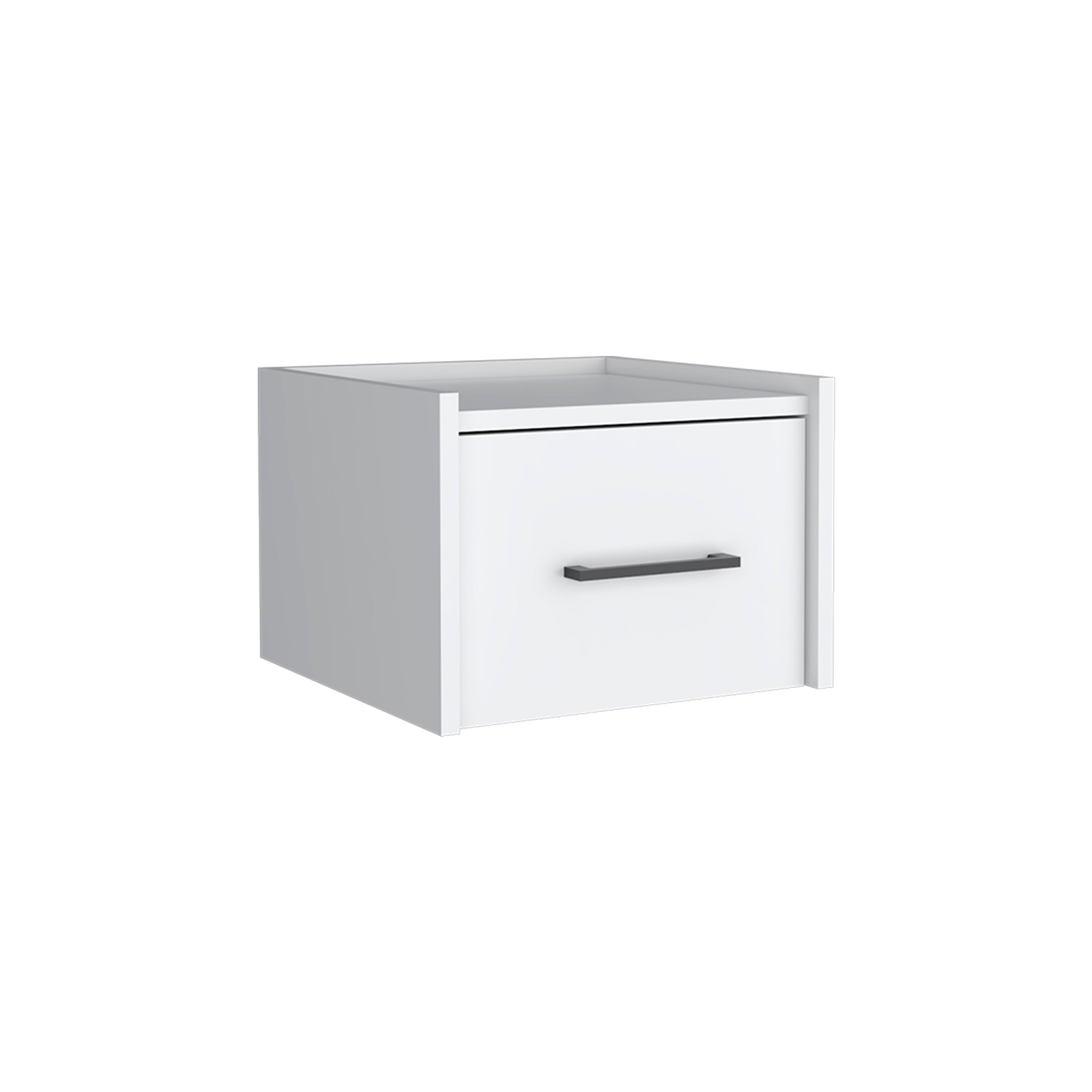 Floating Nightstand w/ Drawer - White-American Furniture Outlet