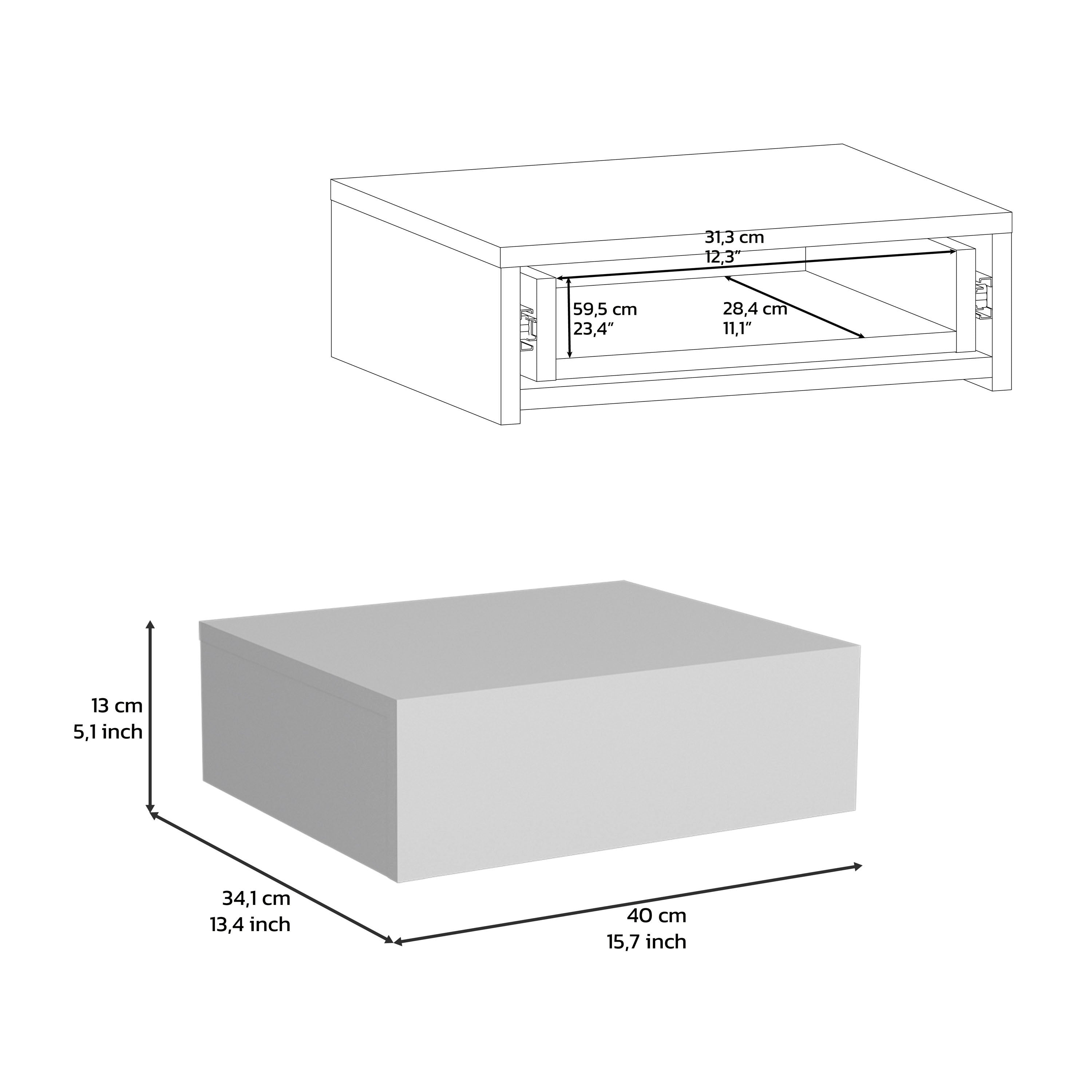 Floating Nightstand w/ Drawer - White-American Furniture Outlet