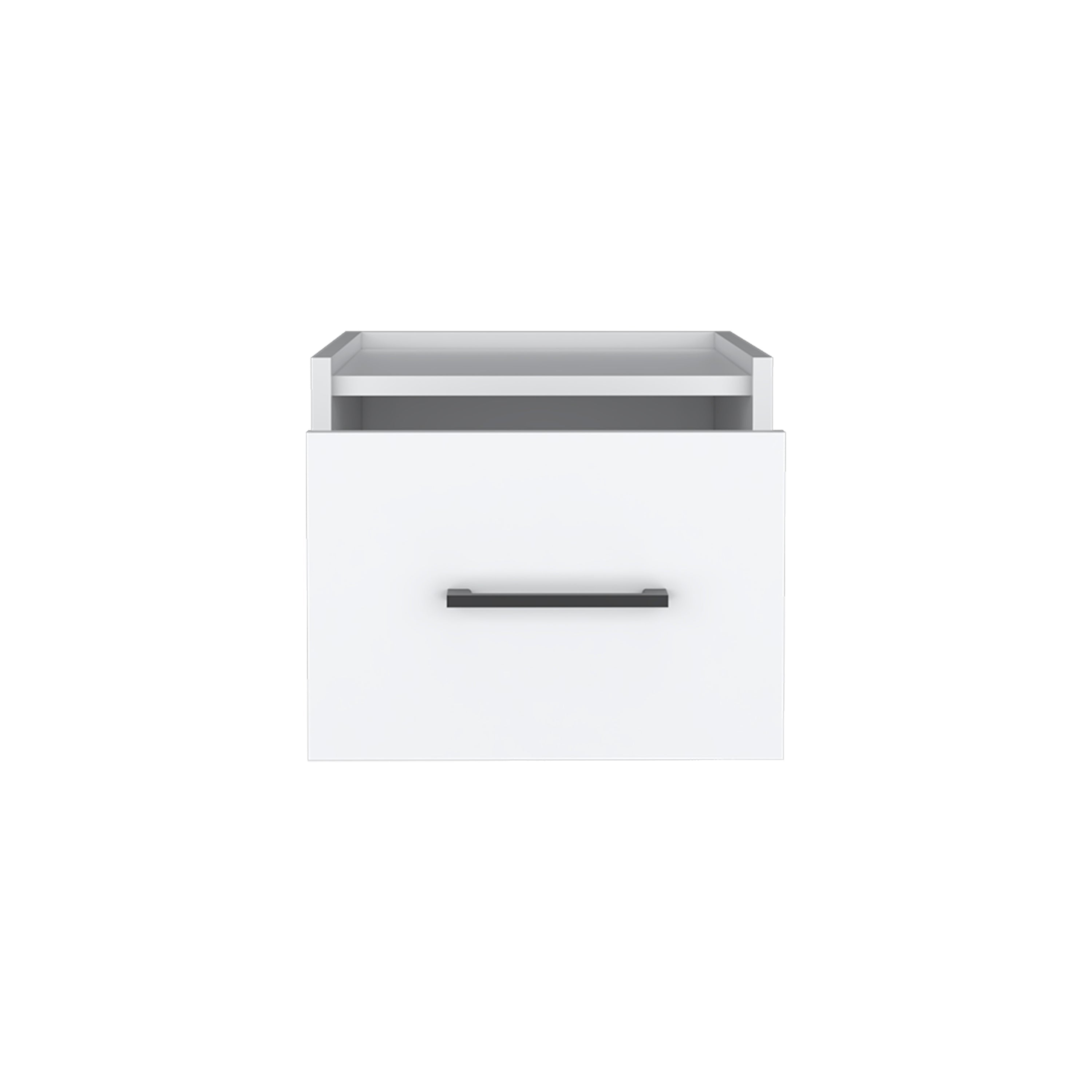 Floating Nightstand w/ Drawer - White-American Furniture Outlet