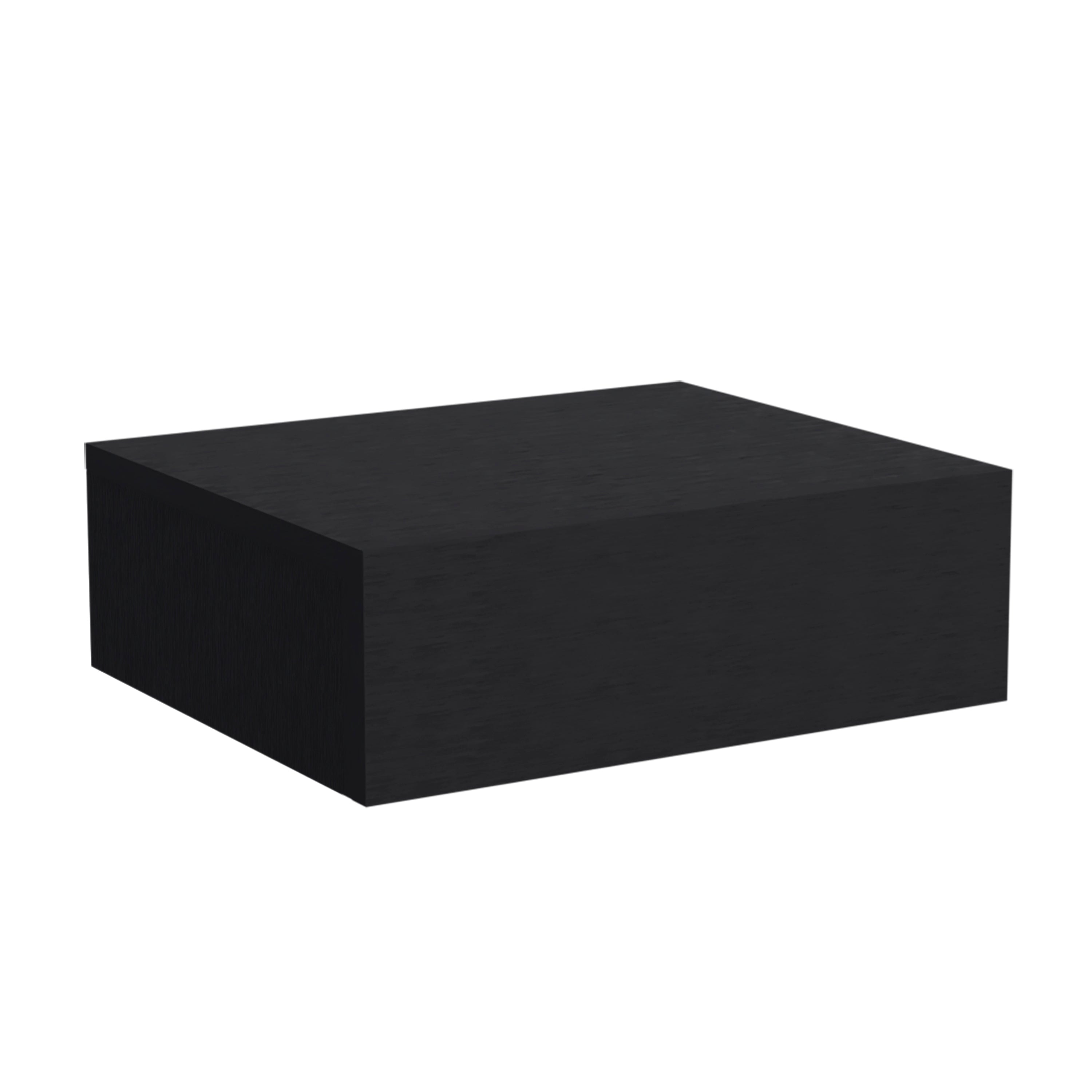 Floating Nightstand with Drawer - Black-American Furniture Outlet