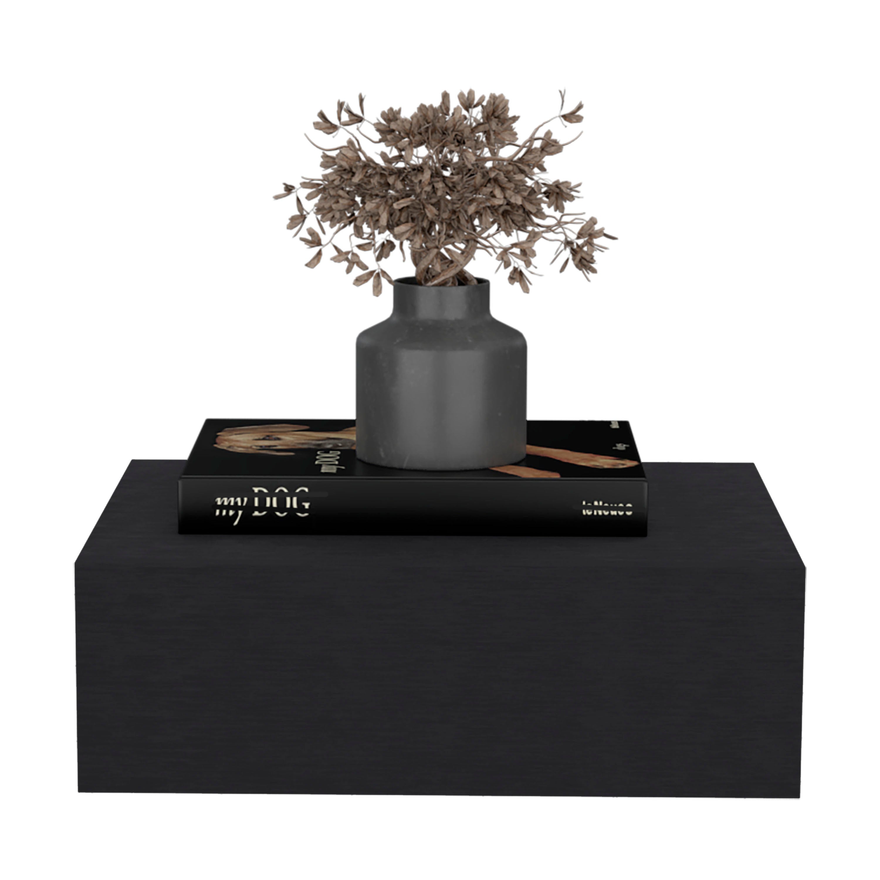 Floating Nightstand with Drawer - Black-American Furniture Outlet
