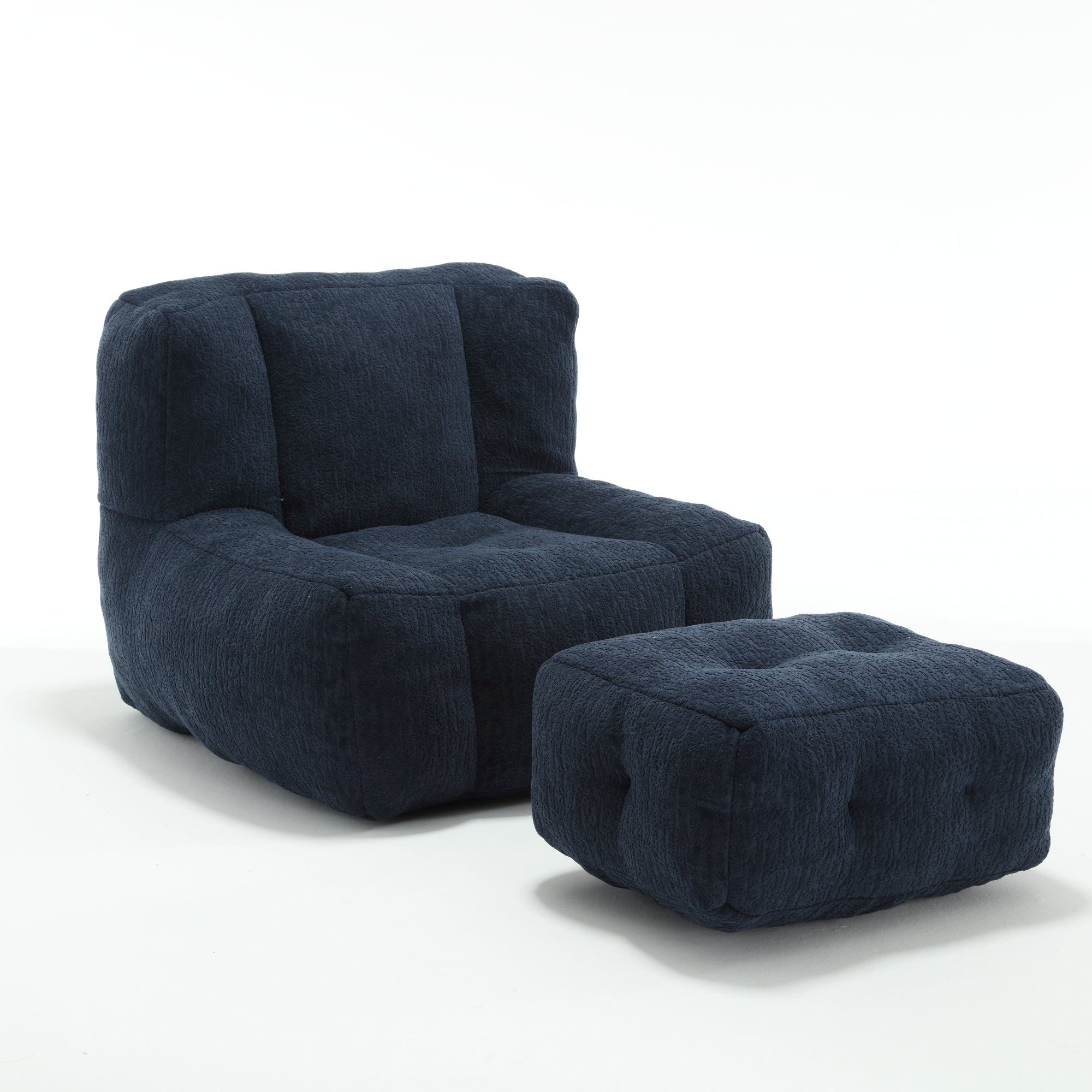 Fluffy Bean Bag Chair with Ottoman-American Furniture Outlet