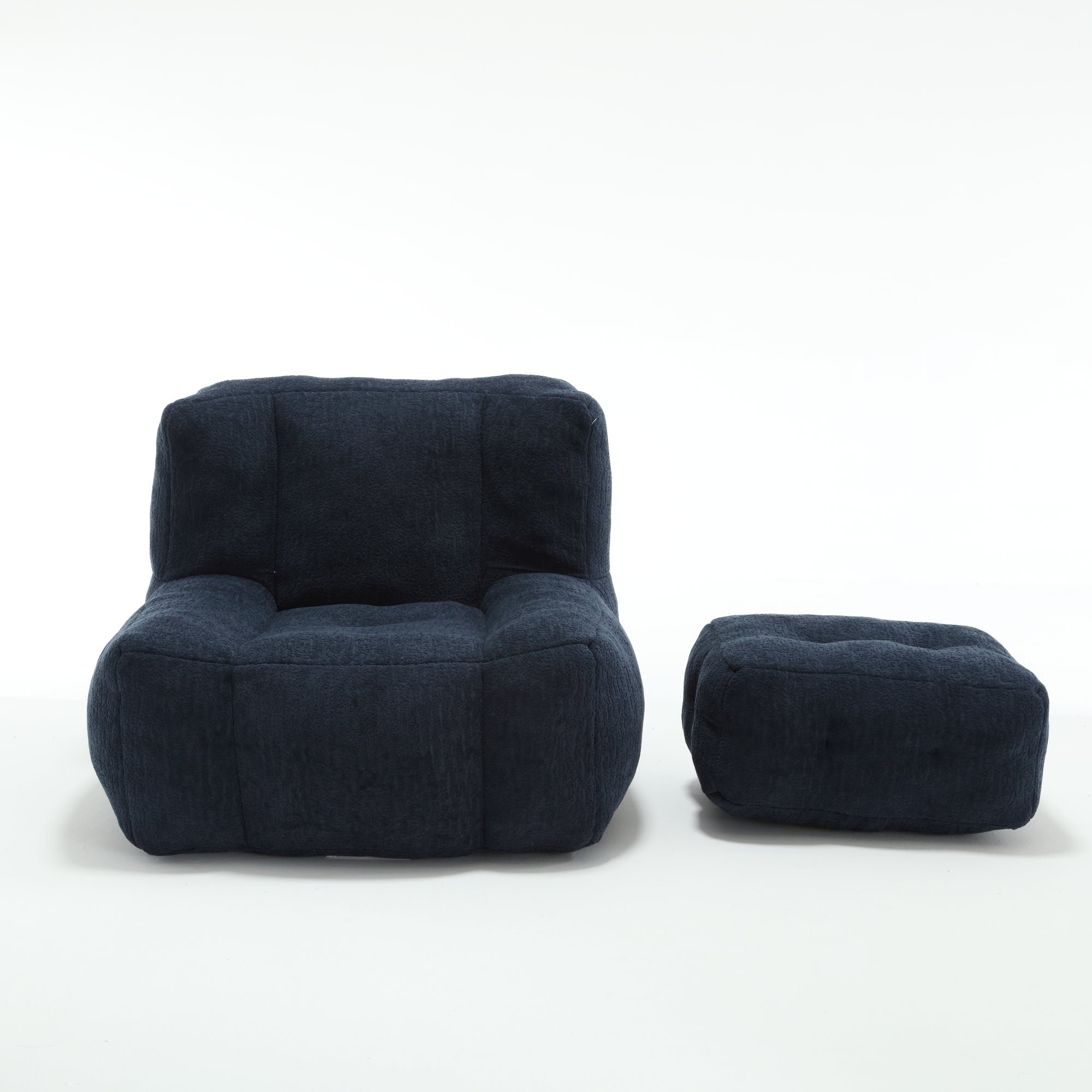 Fluffy Bean Bag Chair with Ottoman-American Furniture Outlet