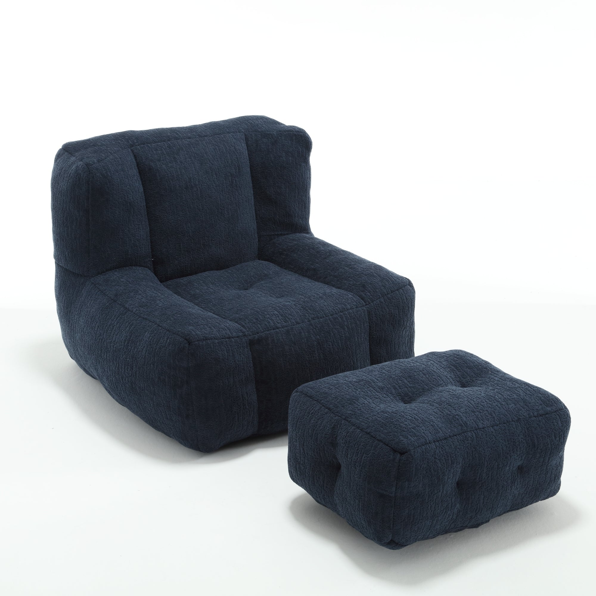 Fluffy Bean Bag Chair with Ottoman-American Furniture Outlet