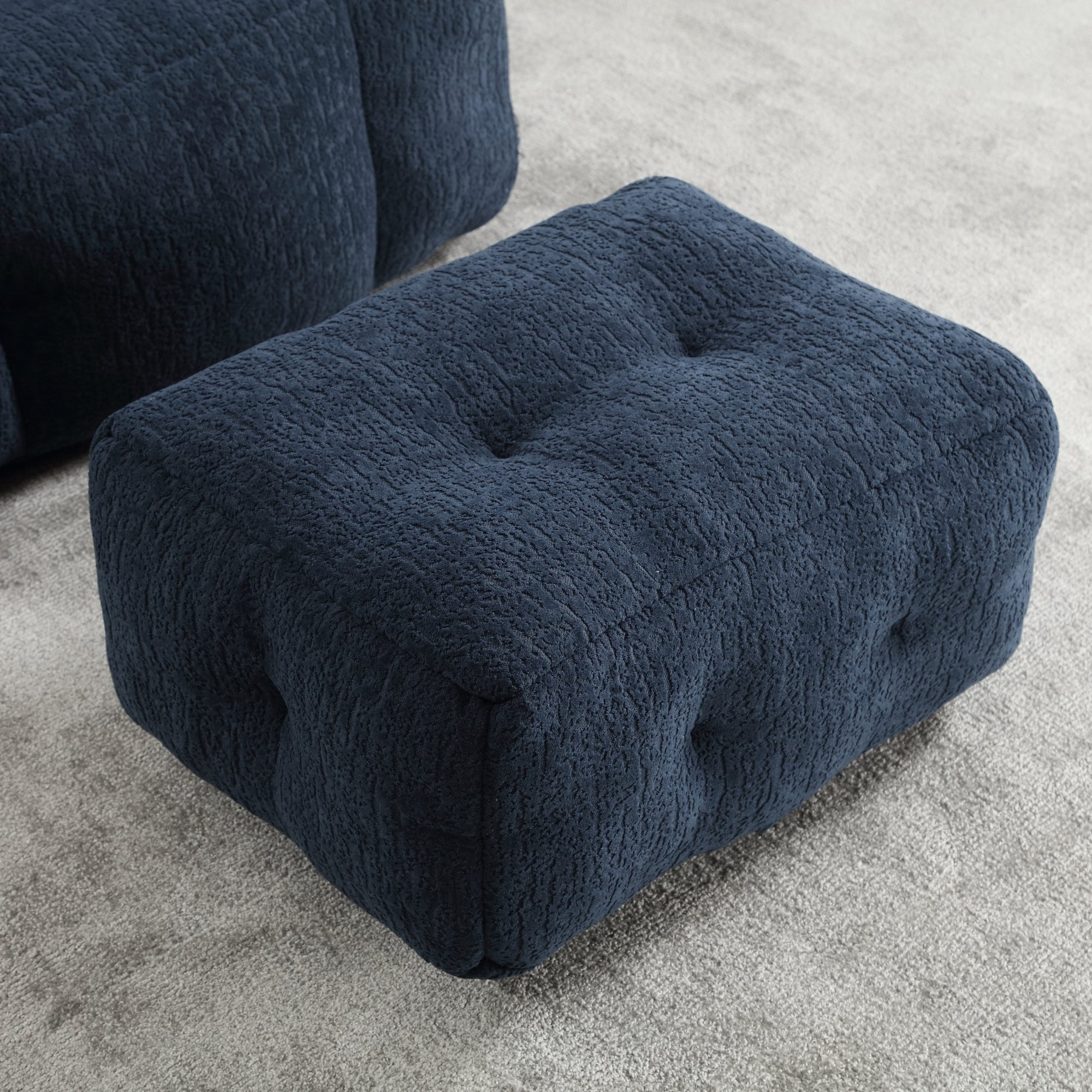 Fluffy Bean Bag Chair with Ottoman-American Furniture Outlet