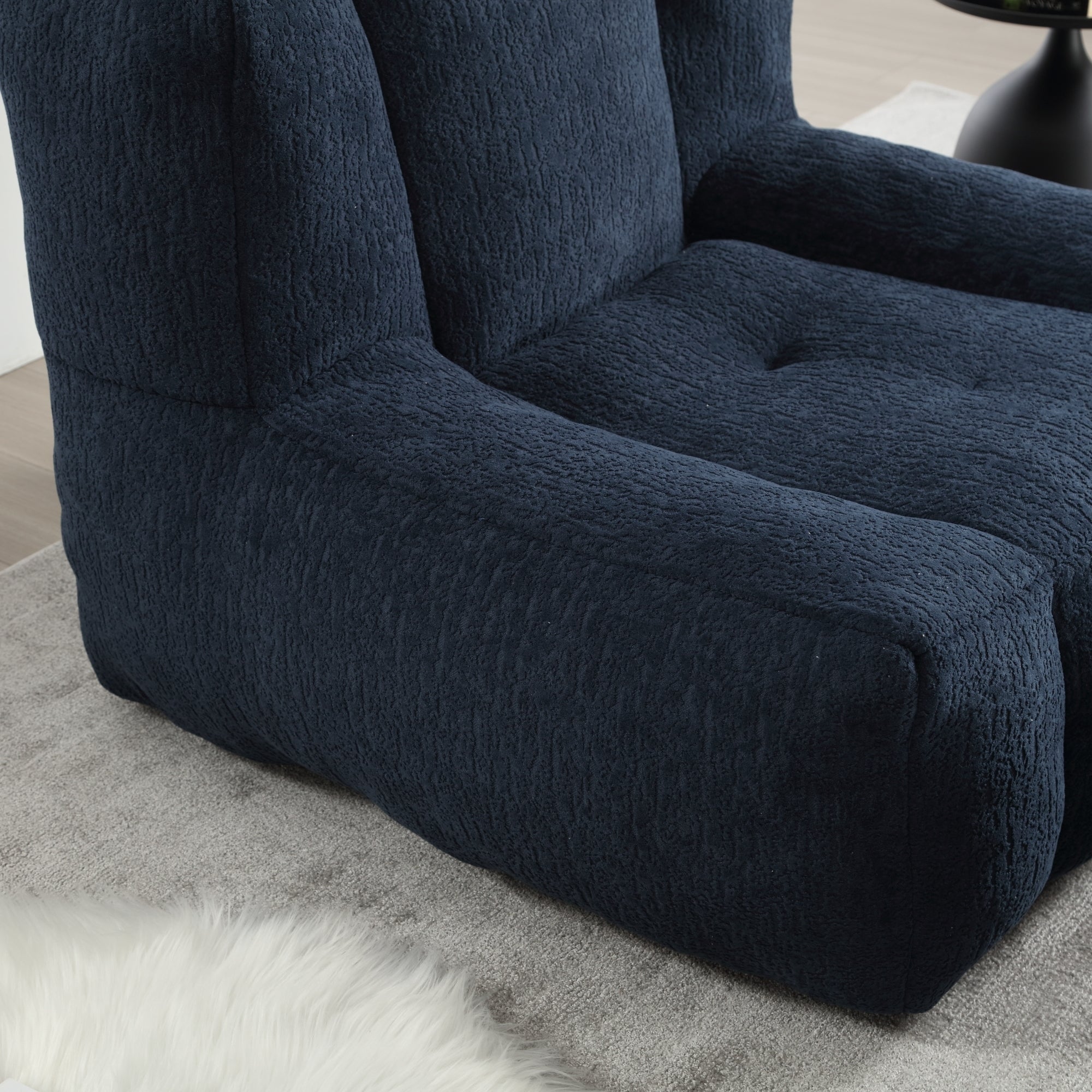 Fluffy Bean Bag Chair with Ottoman-American Furniture Outlet