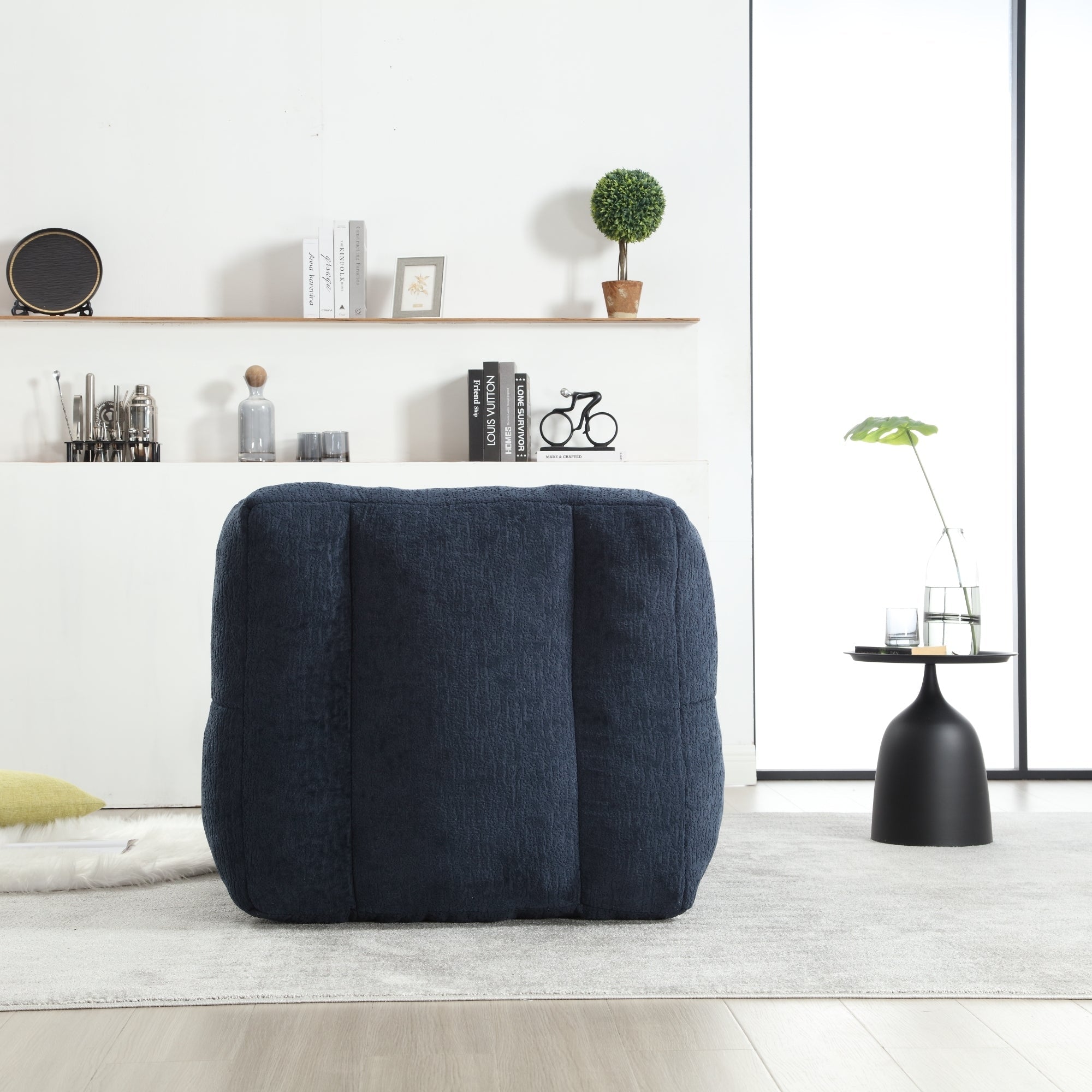 Fluffy Bean Bag Chair with Ottoman-American Furniture Outlet