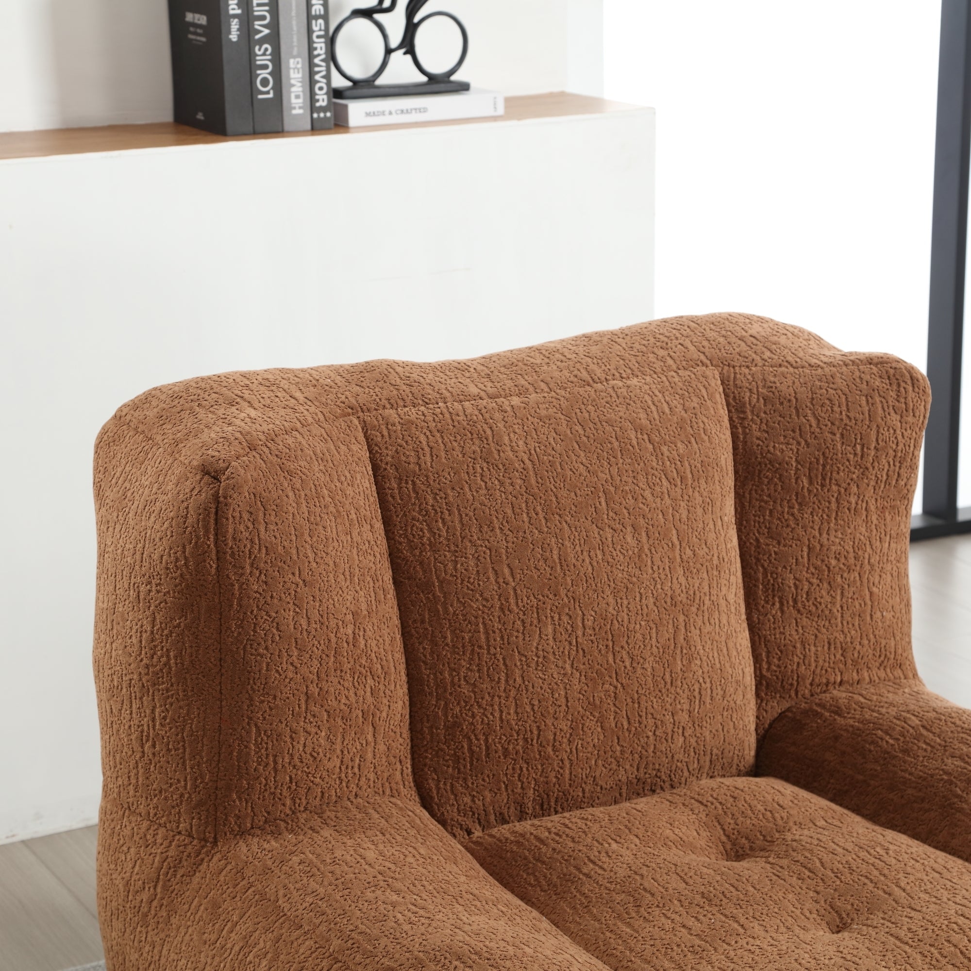 Fluffy Bean Bag Chair with Ottoman | Lazy Sofa-American Furniture Outlet