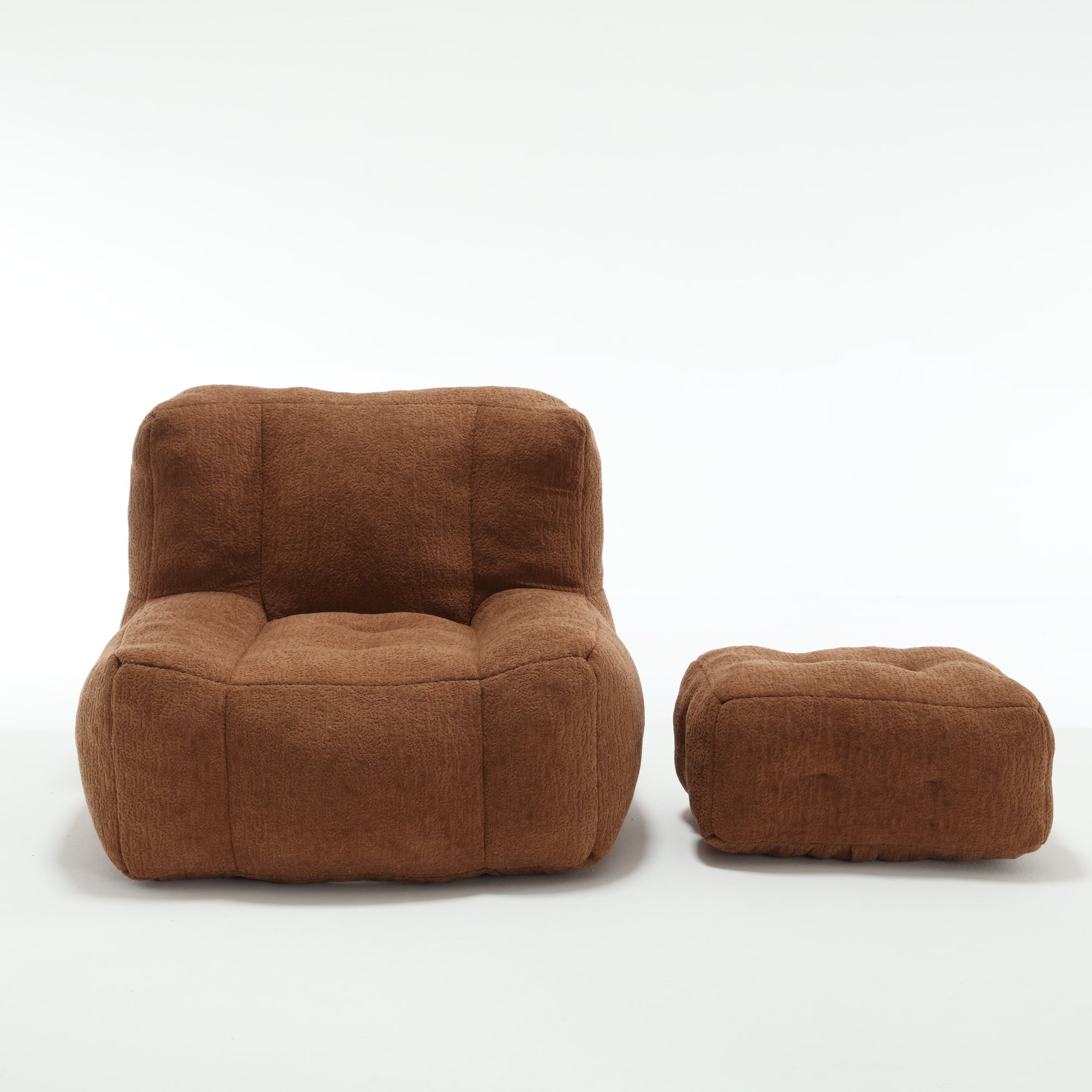 Fluffy Bean Bag Chair with Ottoman | Lazy Sofa-American Furniture Outlet