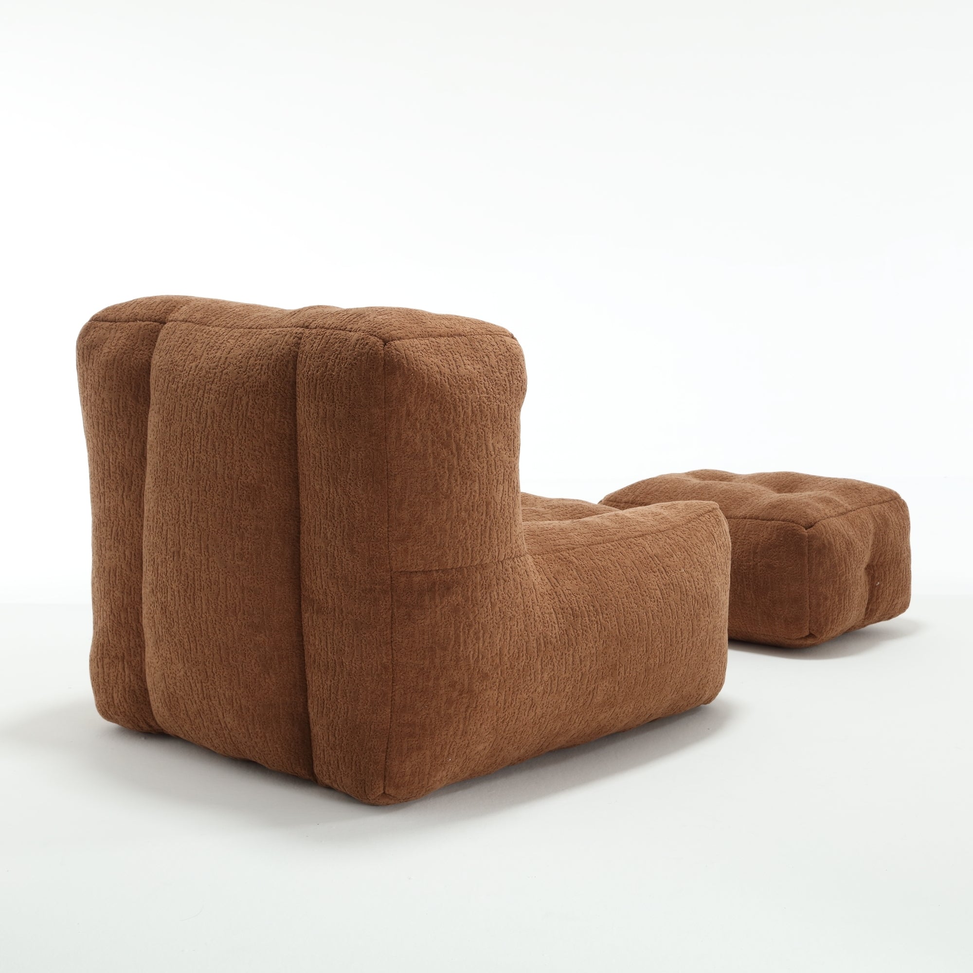 Fluffy Bean Bag Chair with Ottoman | Lazy Sofa-American Furniture Outlet