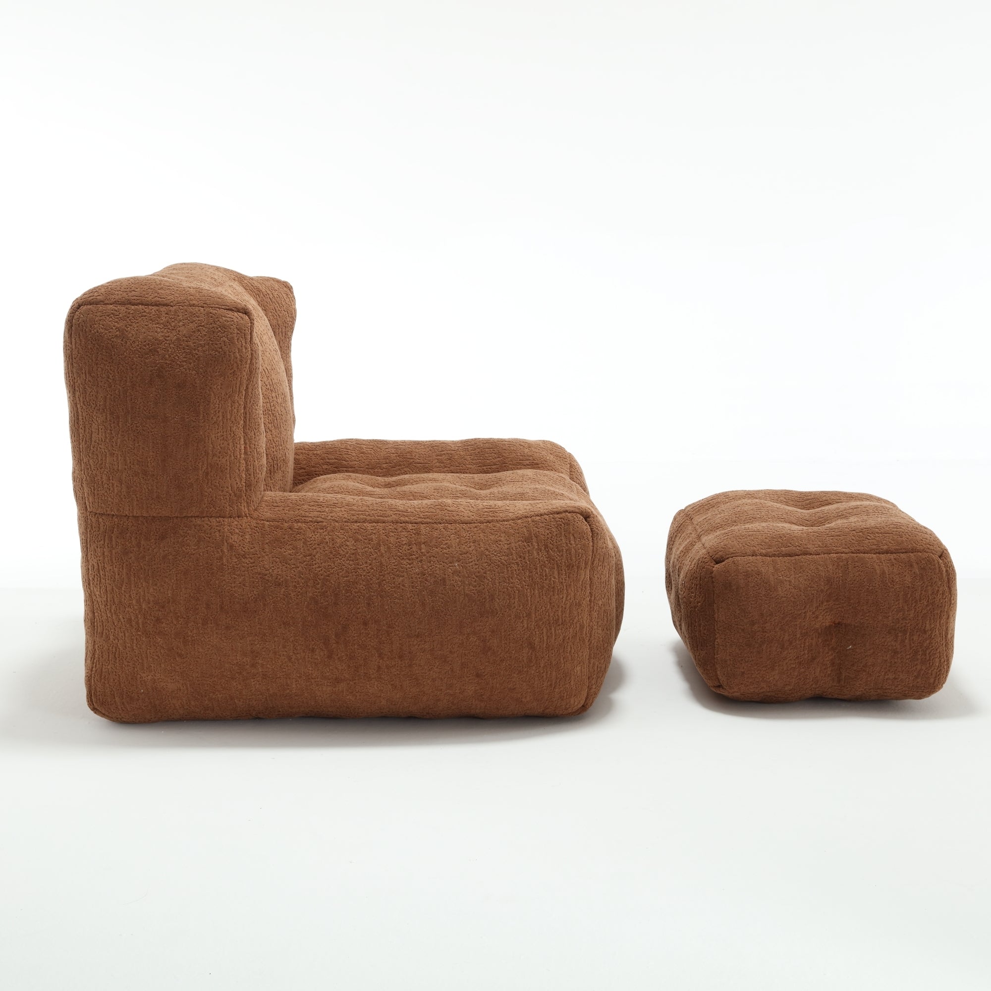 Fluffy Bean Bag Chair with Ottoman | Lazy Sofa-American Furniture Outlet