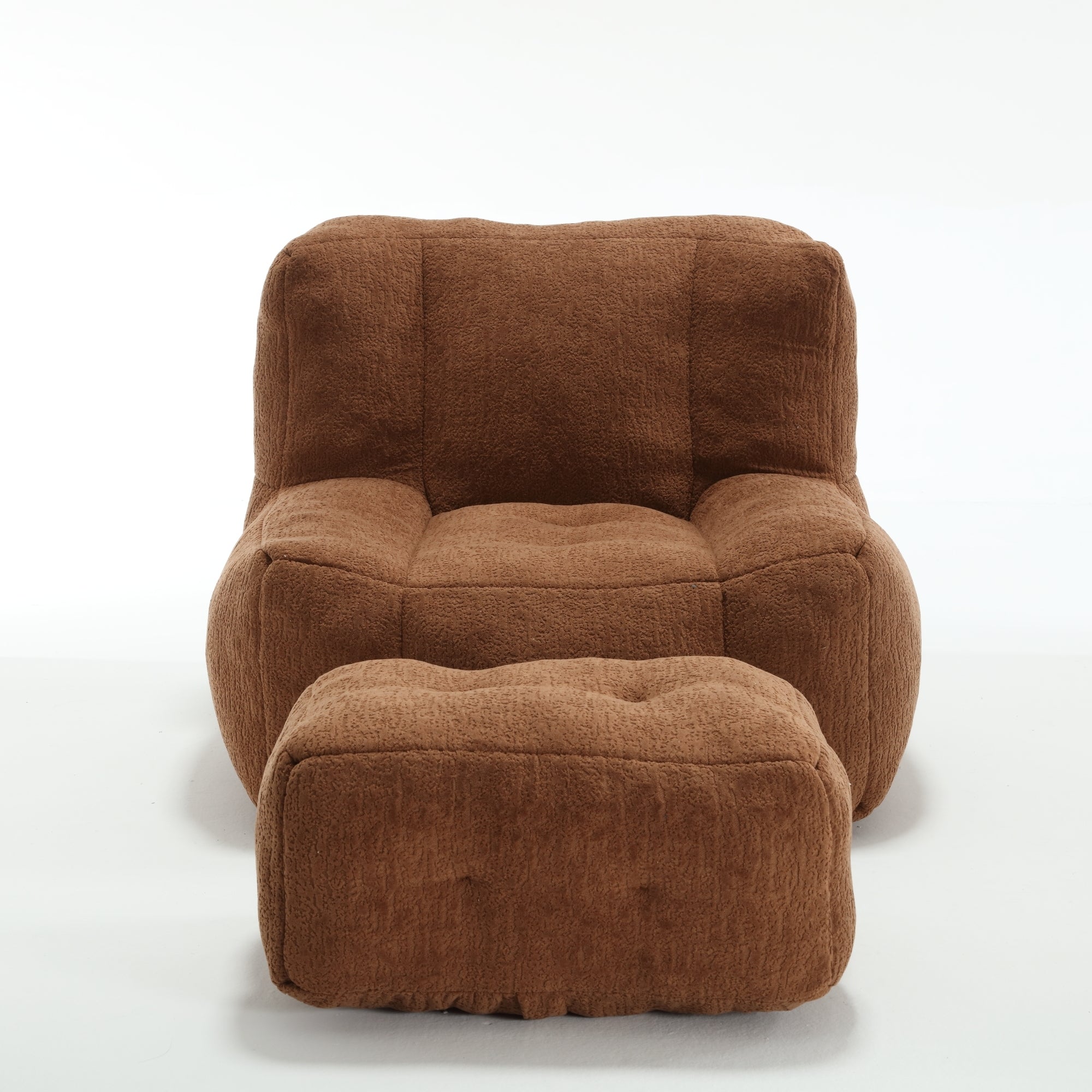 Fluffy Bean Bag Chair with Ottoman | Lazy Sofa-American Furniture Outlet