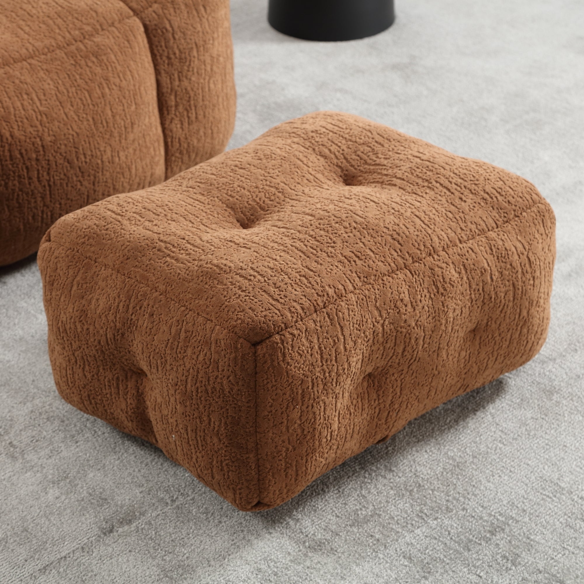 Fluffy Bean Bag Chair with Ottoman | Lazy Sofa-American Furniture Outlet