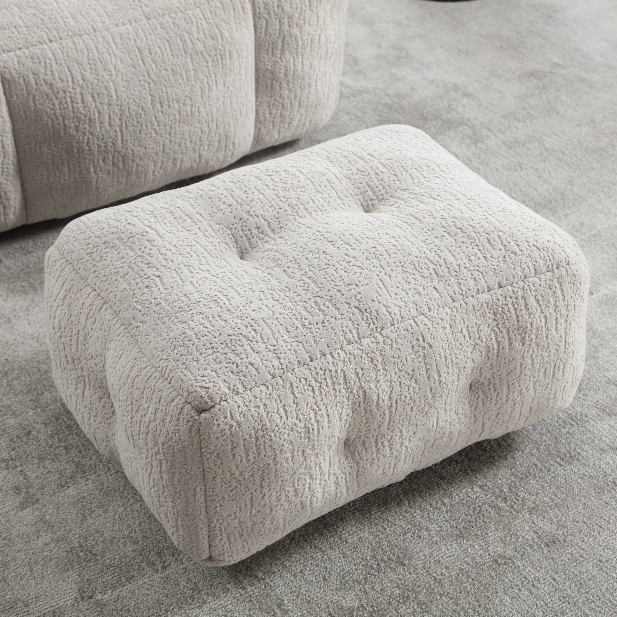 Fluffy Bean Bag Chair with Ottoman | Soft & Comfy-American Furniture Outlet