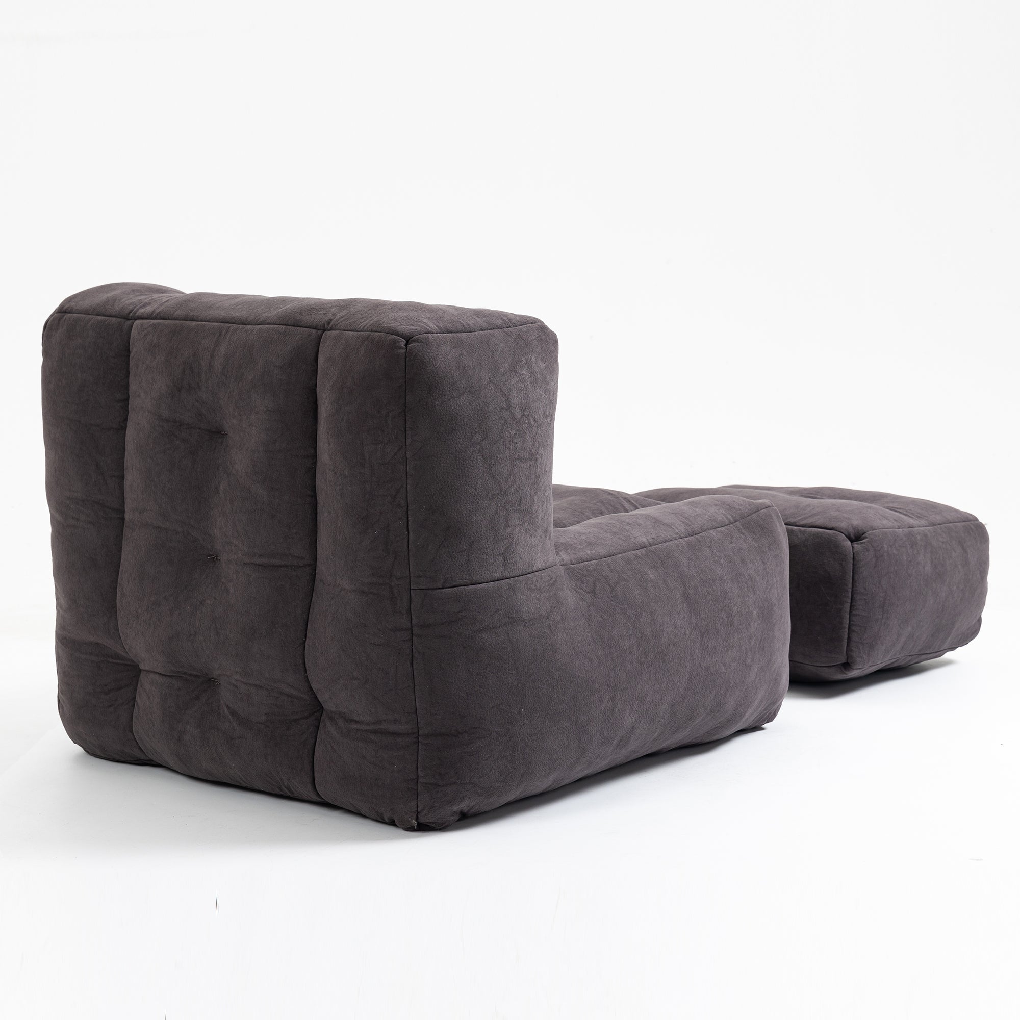 Fluffy Bean Bag Chair with Ottoman | Soft & Comfy-American Furniture Outlet