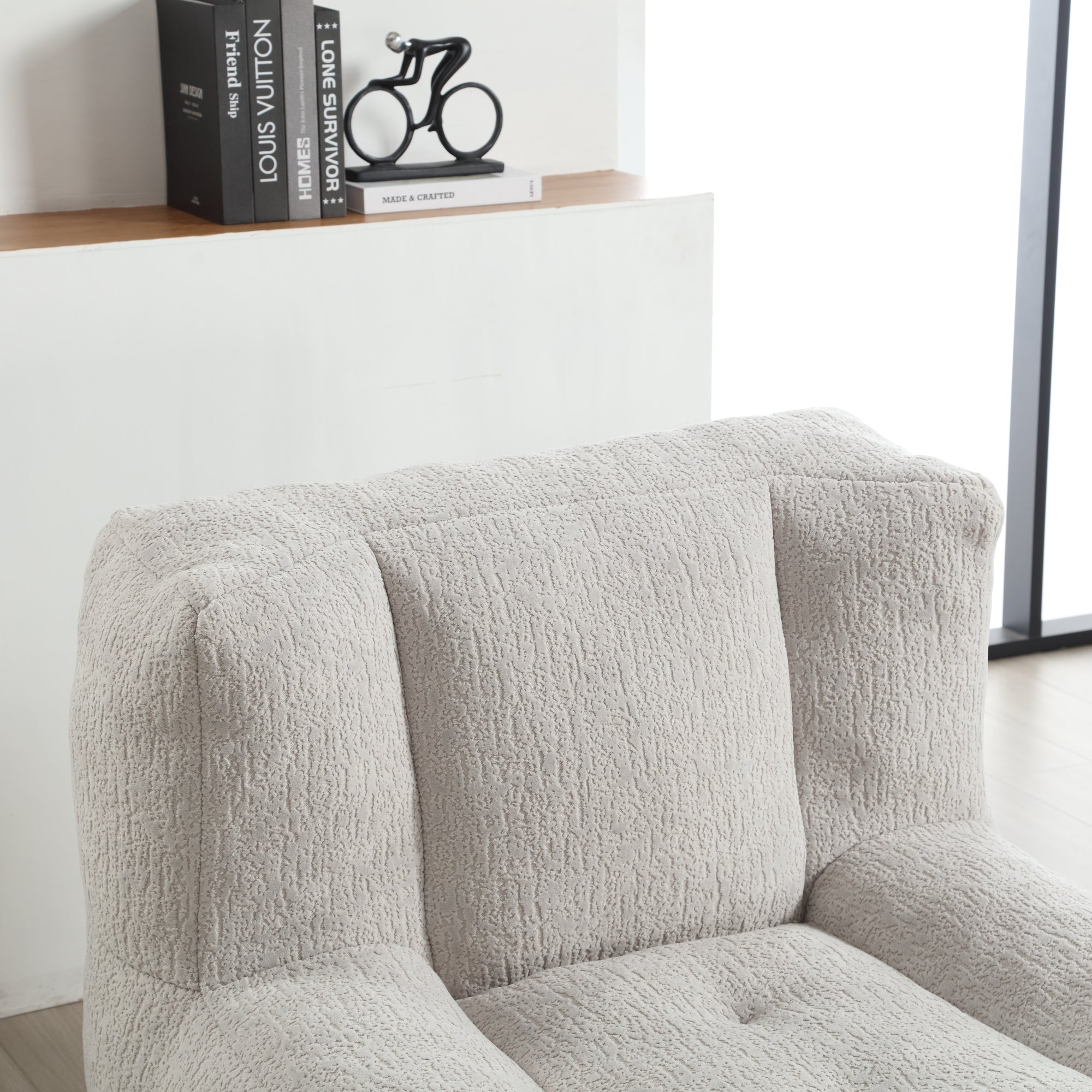 Fluffy Bean Bag Chair with Ottoman | Soft & Comfy-American Furniture Outlet