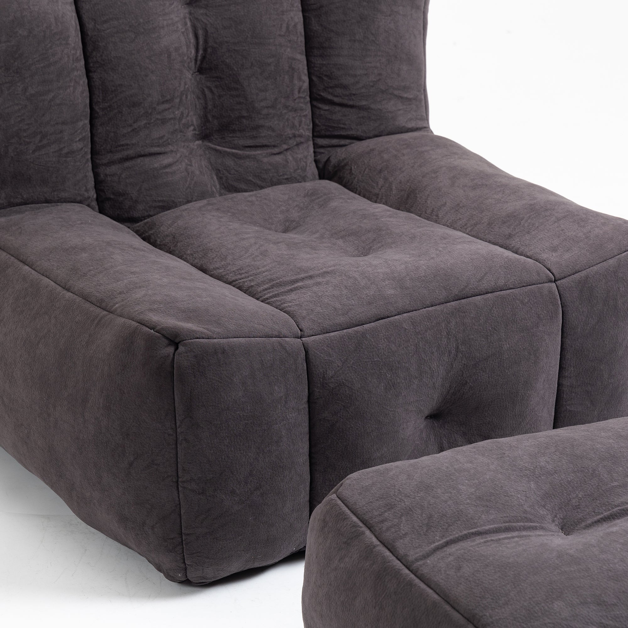 Fluffy Bean Bag Chair with Ottoman | Soft & Comfy-American Furniture Outlet