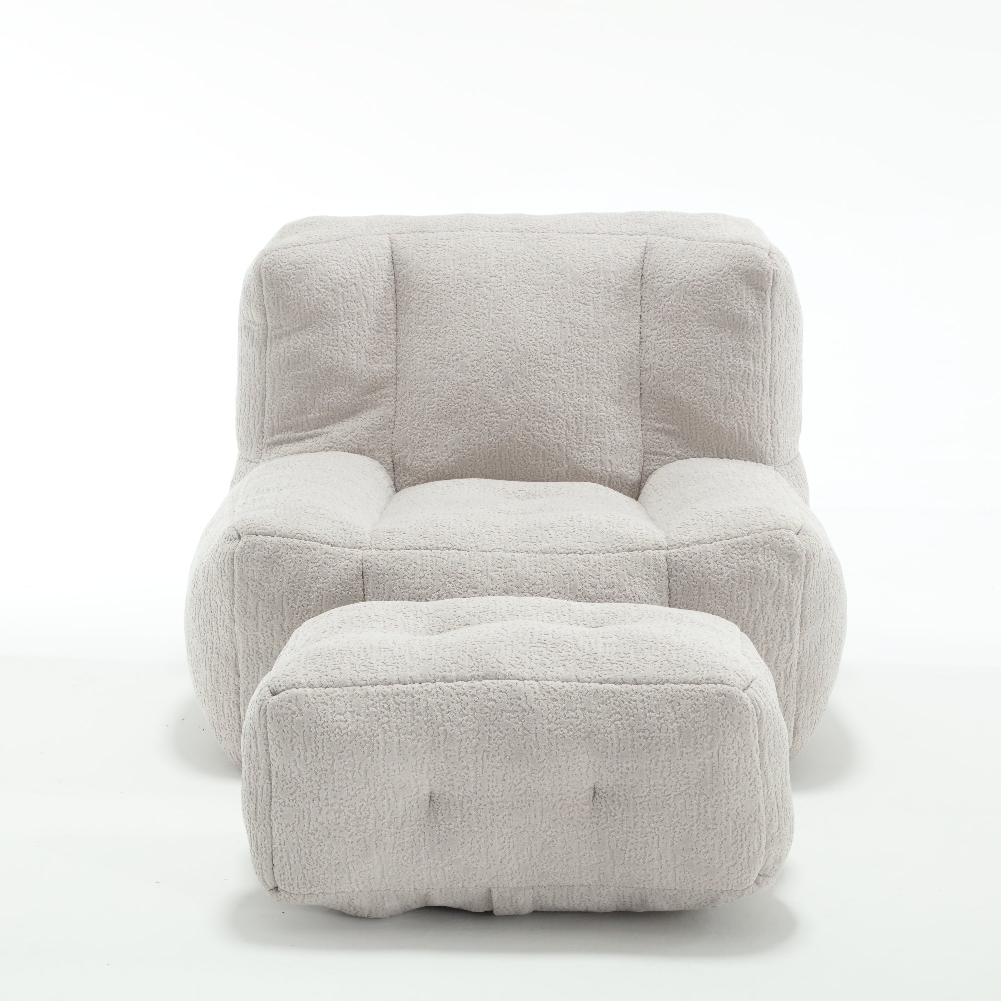 Fluffy Bean Bag Chair with Ottoman | Soft & Comfy-American Furniture Outlet