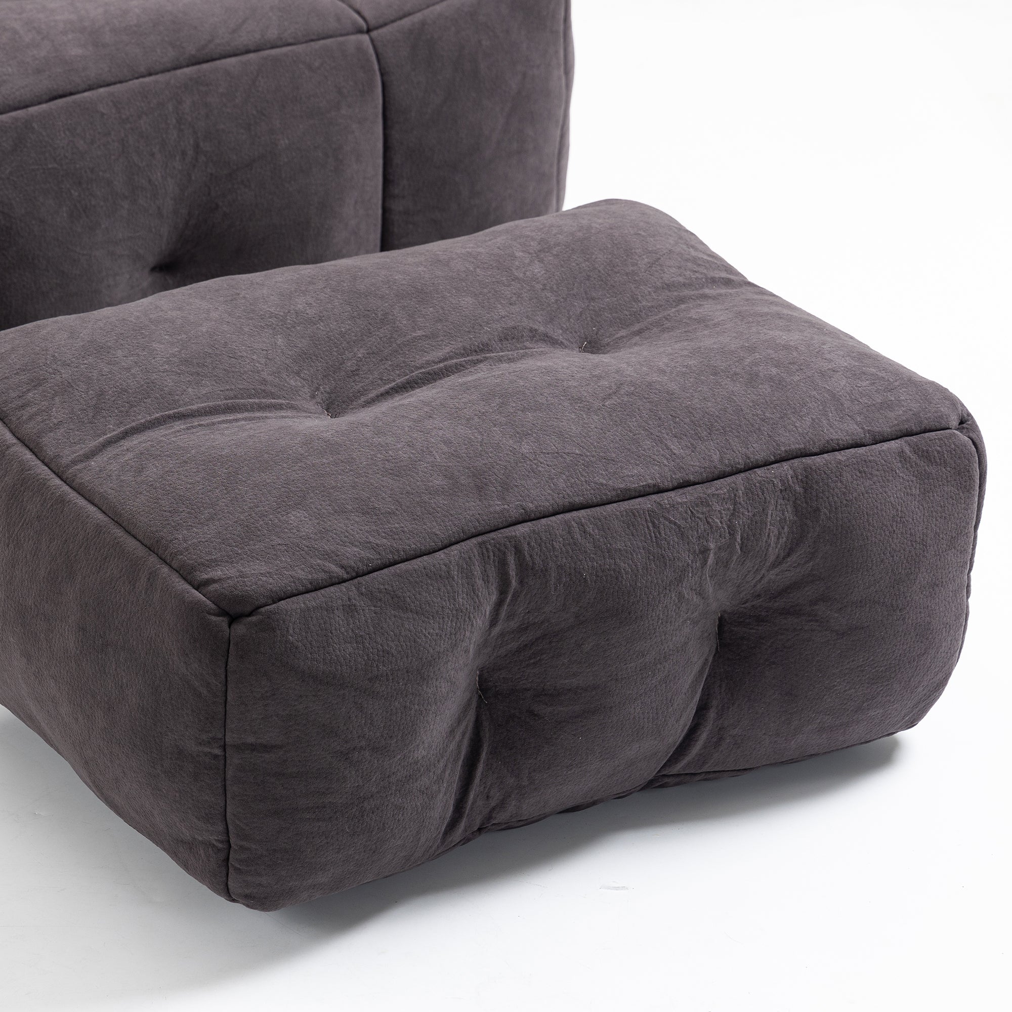 Fluffy Bean Bag Chair with Ottoman | Soft & Comfy-American Furniture Outlet