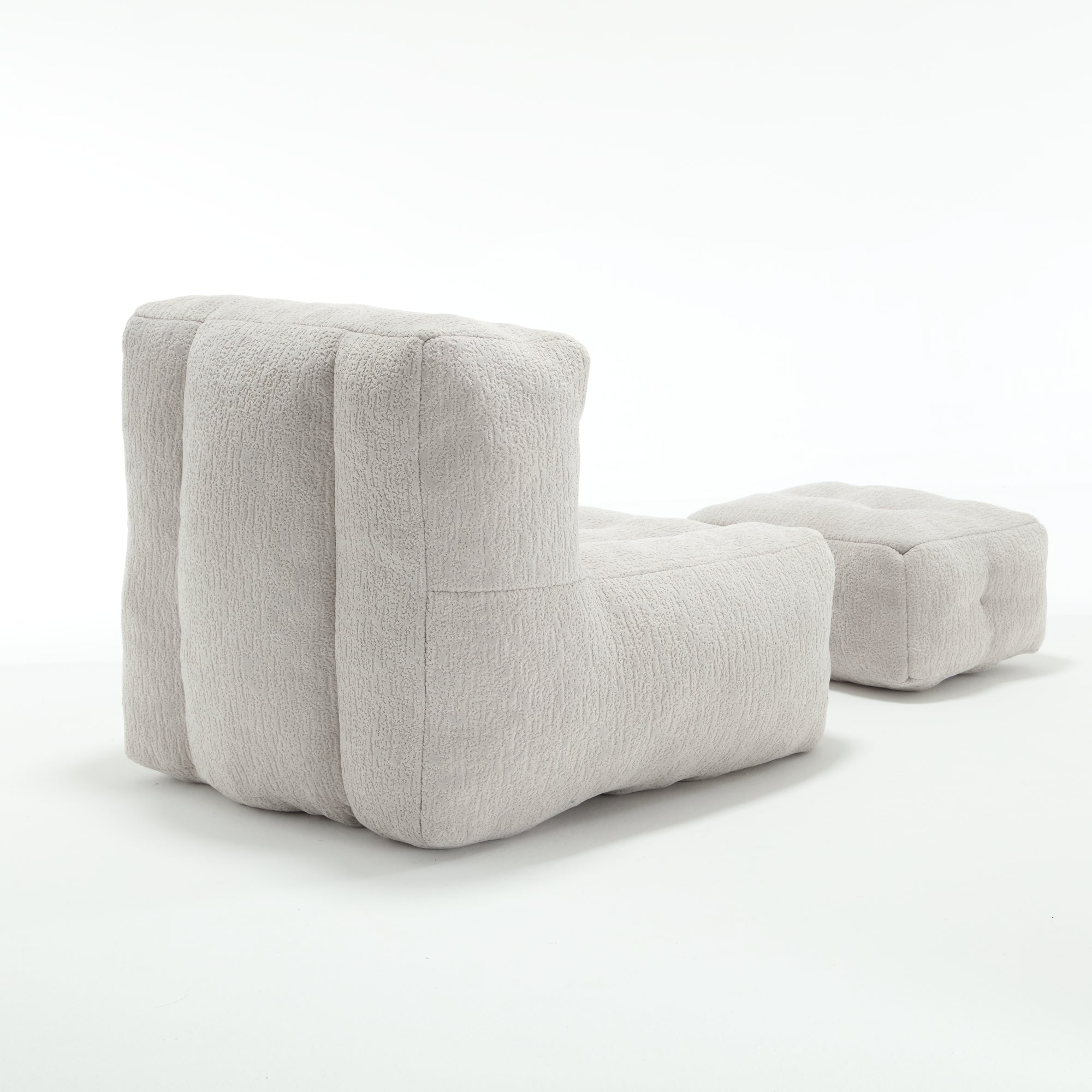 Fluffy Bean Bag Chair with Ottoman | Soft & Comfy-American Furniture Outlet