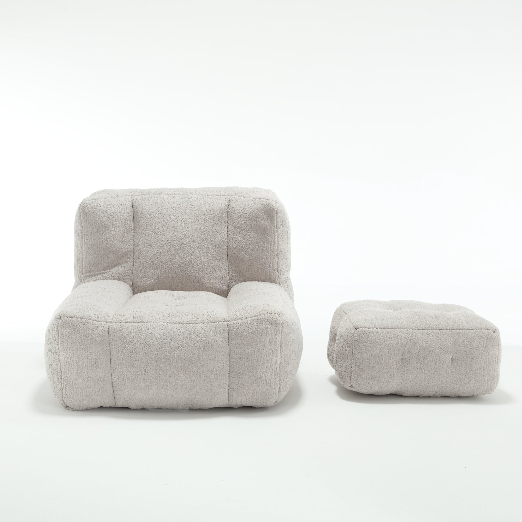 Fluffy Bean Bag Chair with Ottoman | Soft & Comfy-American Furniture Outlet