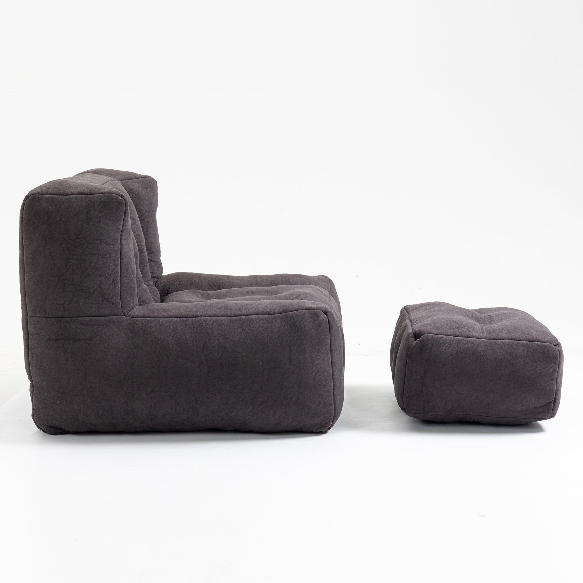 Fluffy Bean Bag Chair with Ottoman | Soft & Comfy-American Furniture Outlet