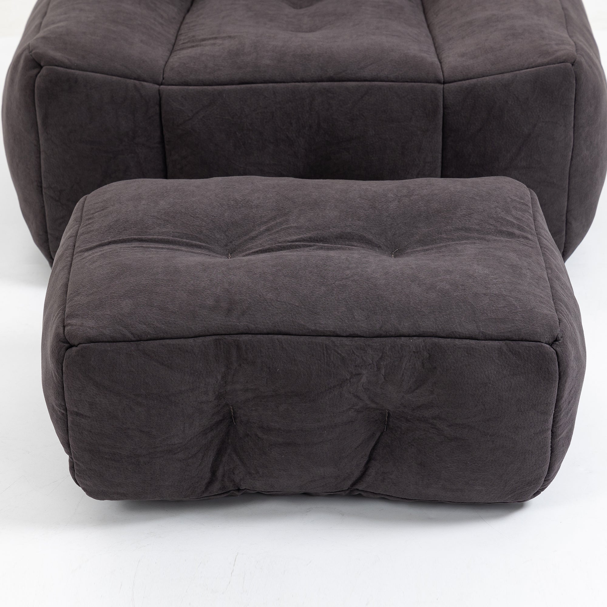 Fluffy Bean Bag Chair with Ottoman | Soft & Comfy-American Furniture Outlet