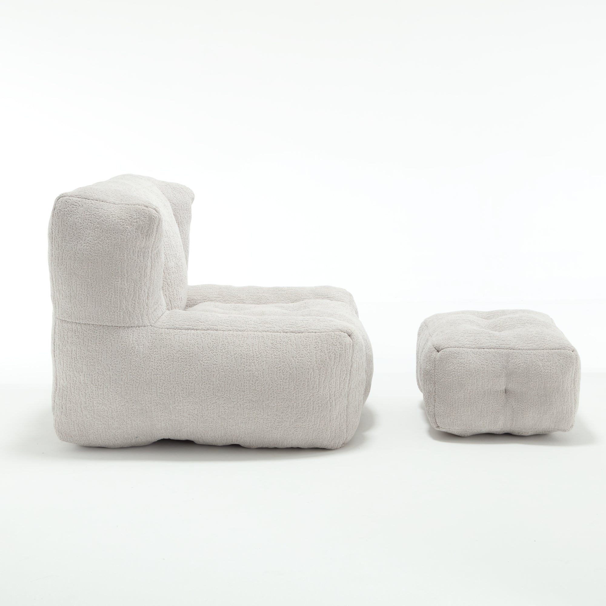 Fluffy Bean Bag Chair with Ottoman | Soft & Comfy-American Furniture Outlet